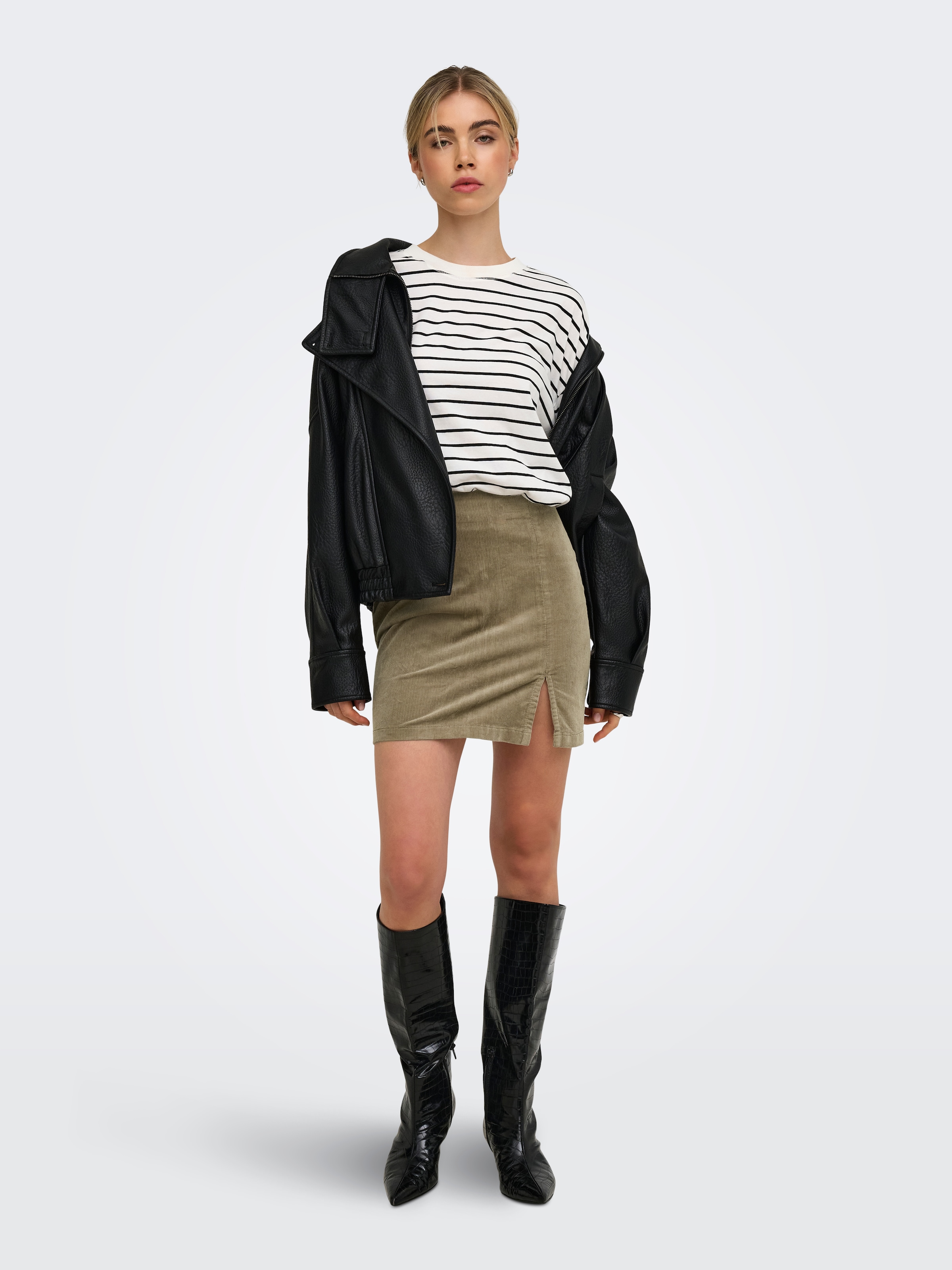 ONLY Cordrock »ONLFLORA HW CORD SHORT SLIT SKIRT PNT« Baumwollmischung