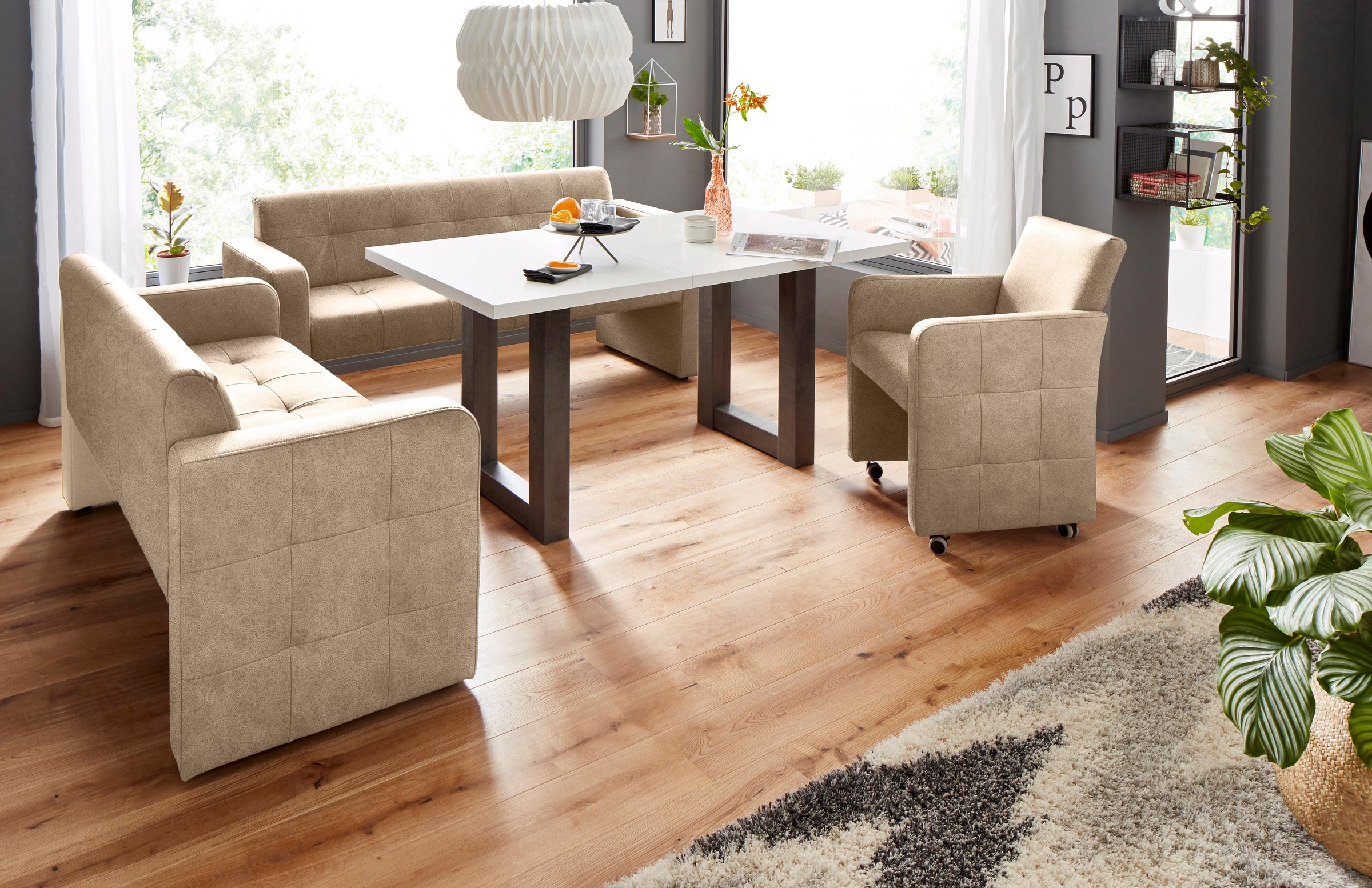 exxpo - sofa fashion Polsterbank »Barista Küchensofa, Sitzhöhe 49cm, kompakte Stellmaße«, Frei im Raum stellbar