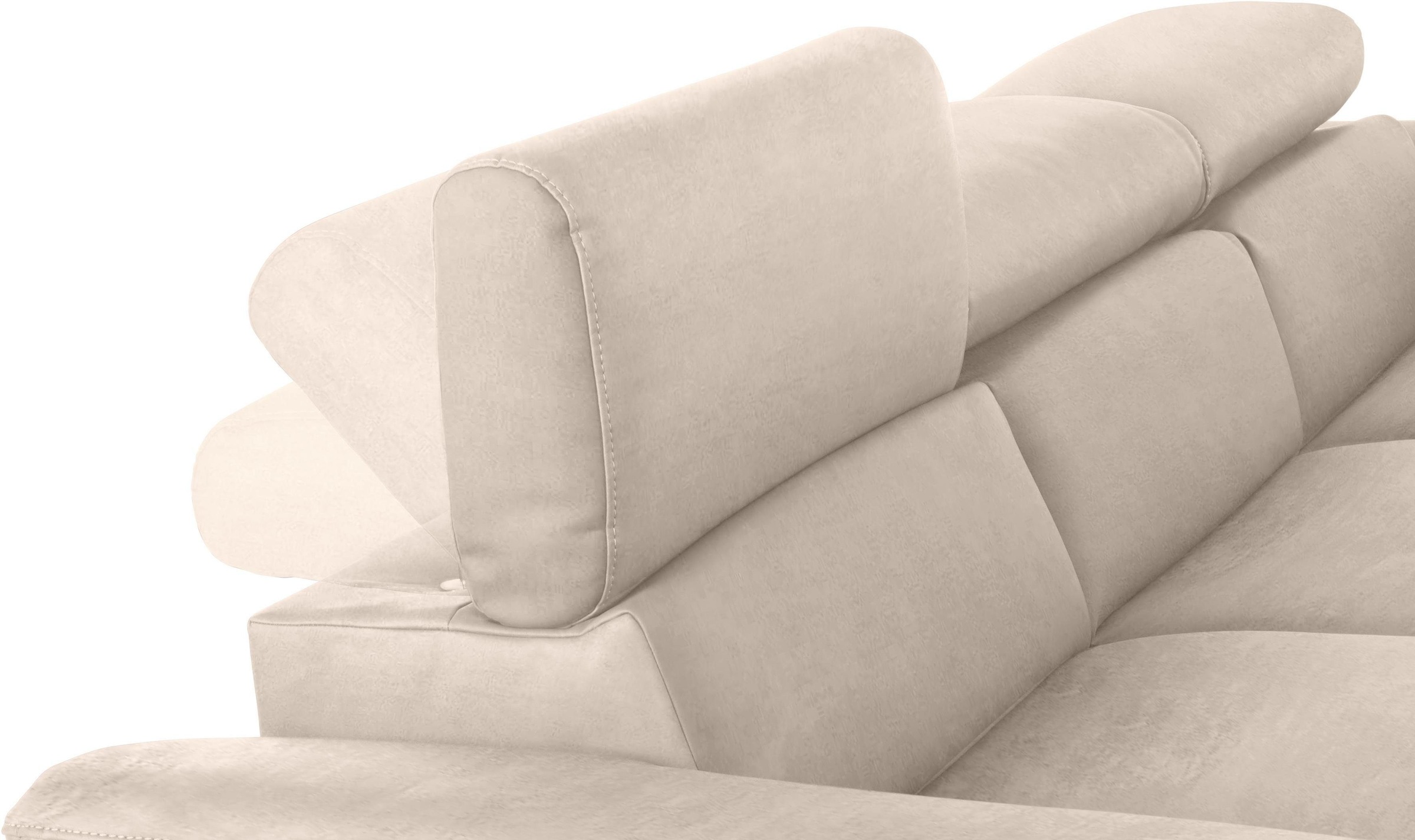 COTTA Ecksofa Komaris, Ecksofa, wahlweise mit RGB-LED-Beleuchtung und Bettfunktion/Bettkasten