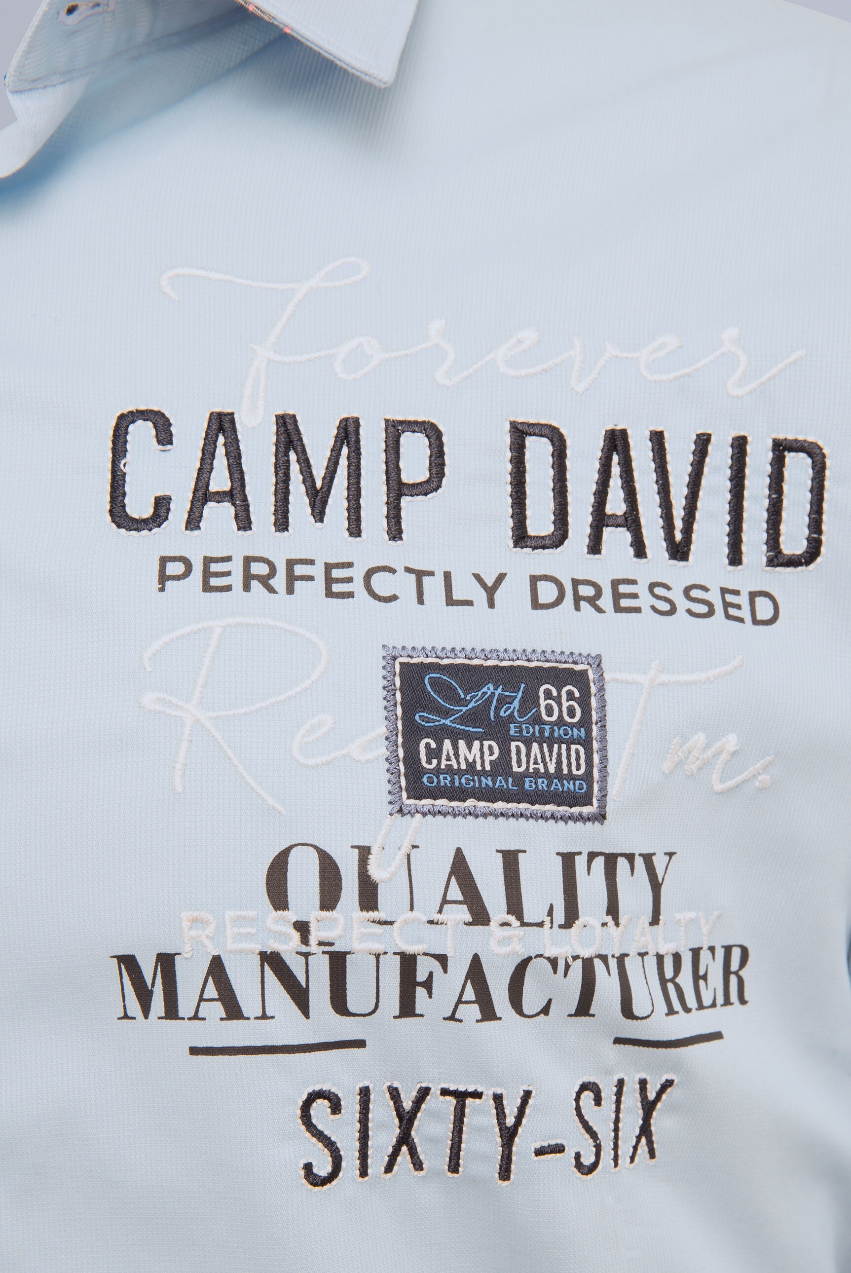 CAMP DAVID Langarmhemd, mit herausnehmbaren Kragenstäbchen