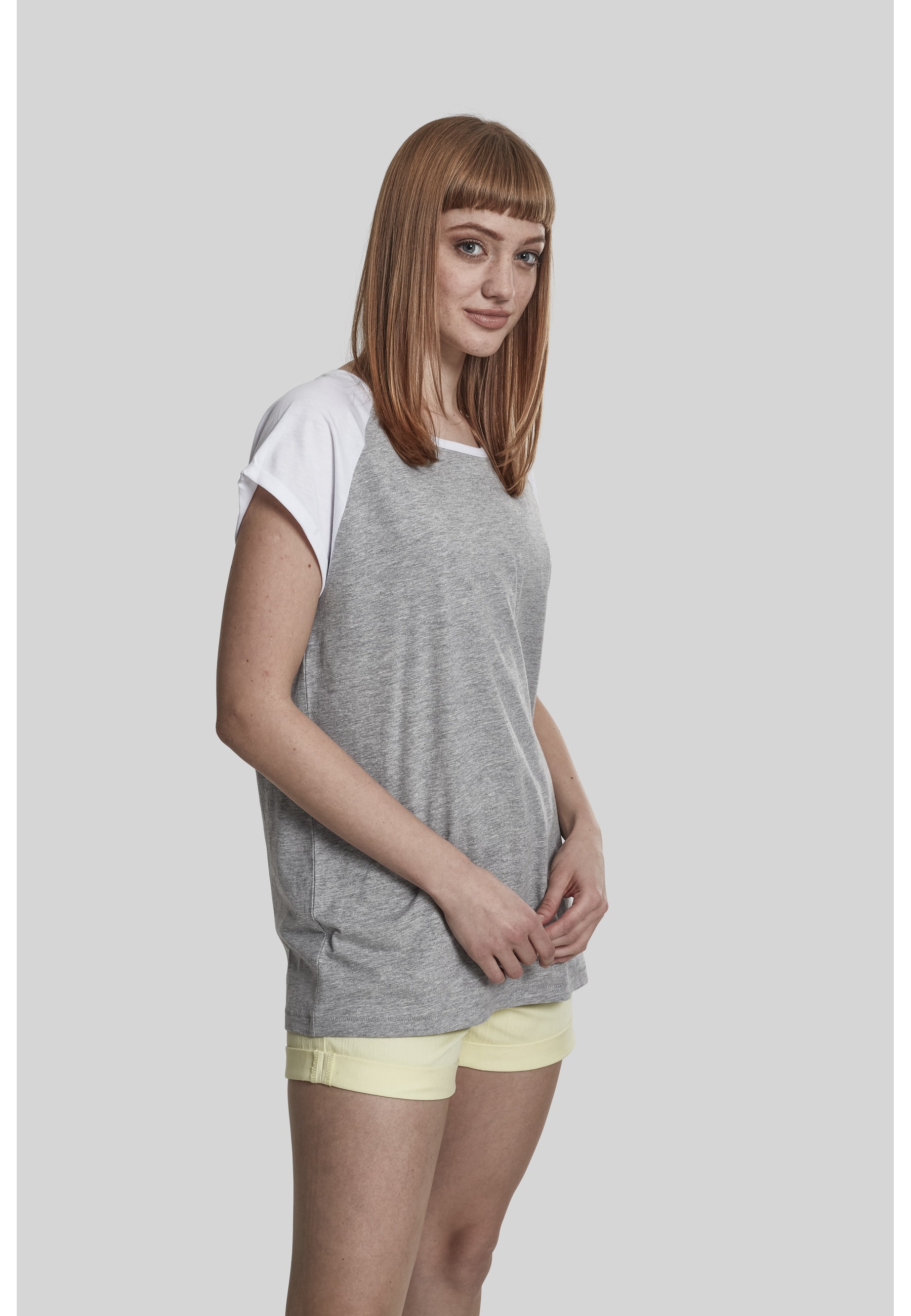 URBAN CLASSICS Kurzarmshirt »Urban Classics Damen Ladies Contrast Raglan Tee« 1 Stk.