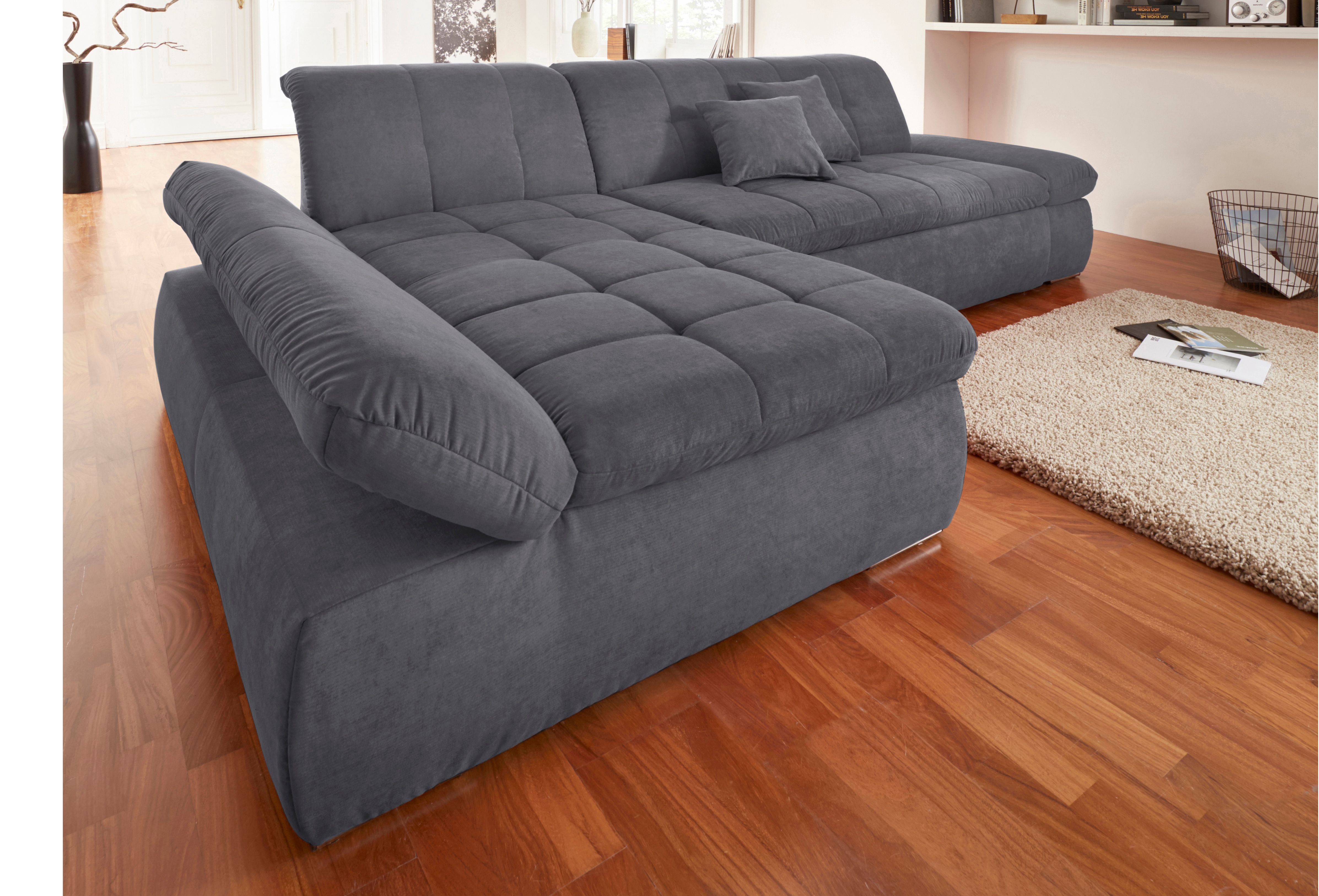 DOMO collection Ecksofa "NMORIC XXL, 300x172x80cm, viel Platz, bequem, L-Form" wahlweise mit Bettfunktion und Armlehnverstellung