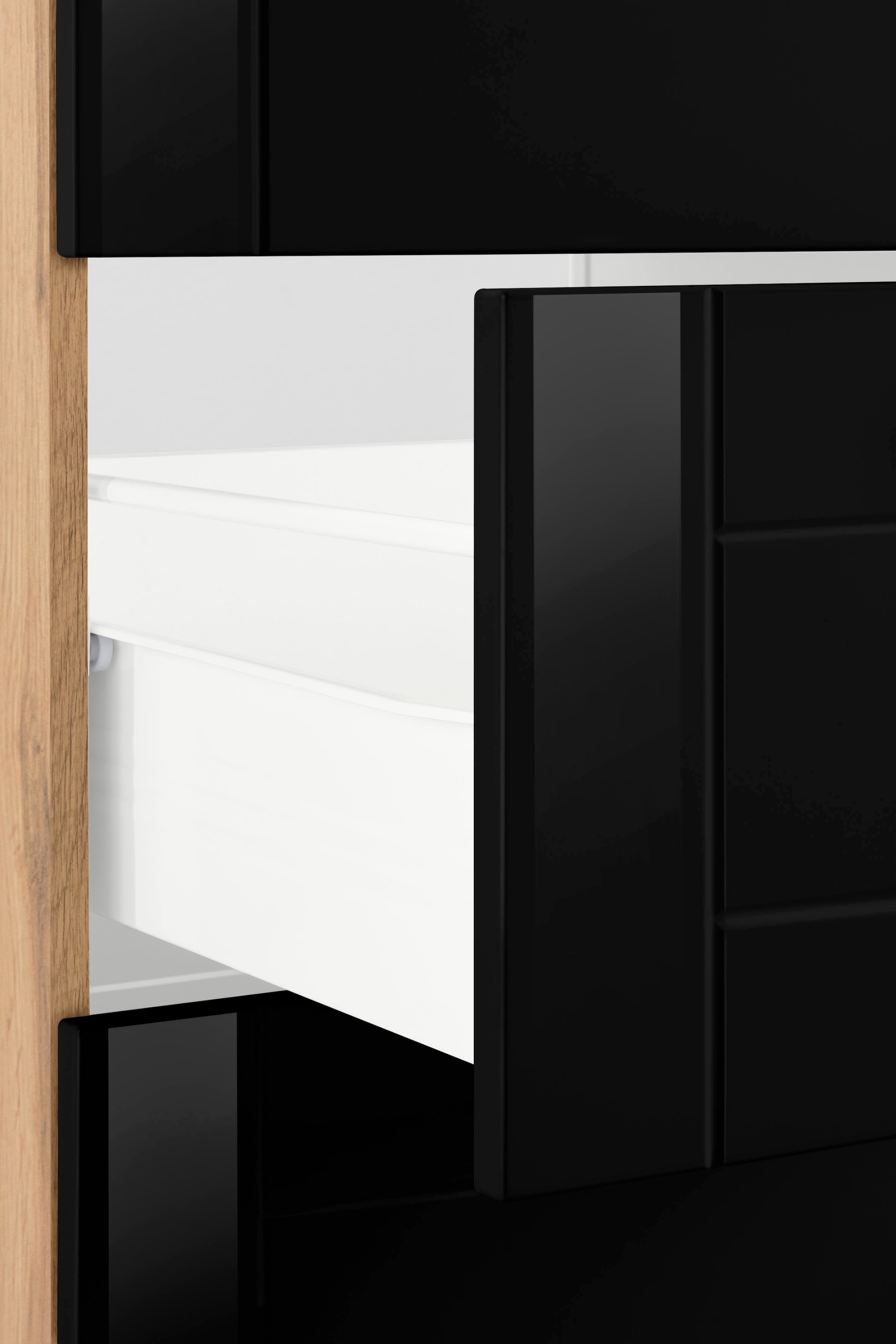 KOCHSTATION Kochfeldumbauschrank »KS-Tinnum«, 60 cm breit, 2 Auszüge, Metallgriffe, MDF Fronten