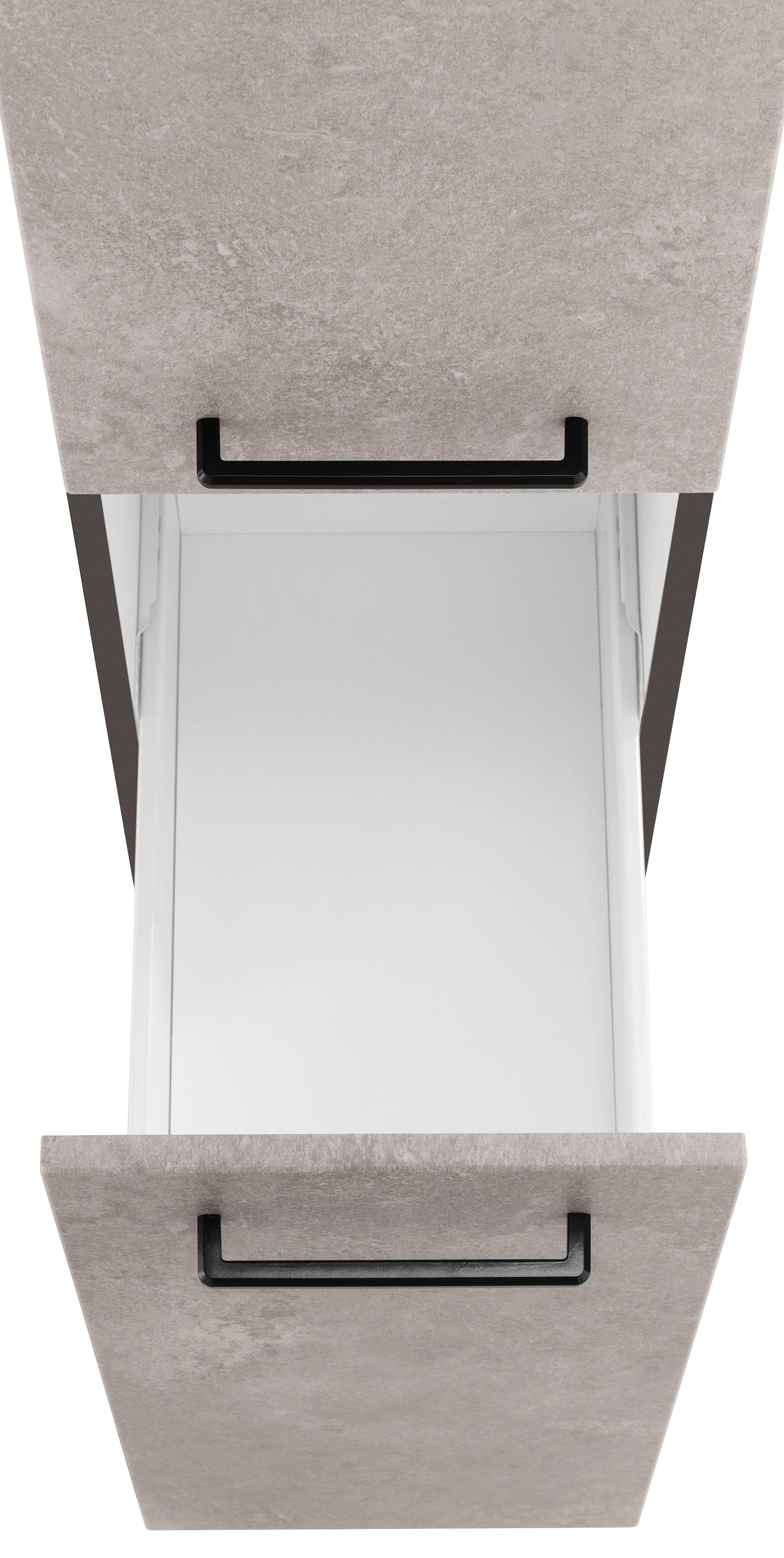 KOCHSTATION Küchenzeile »KS-Tulsa«, mit E-Geräten, Breite 320 cm, schwarze Metallgriffe, MDF Fronten