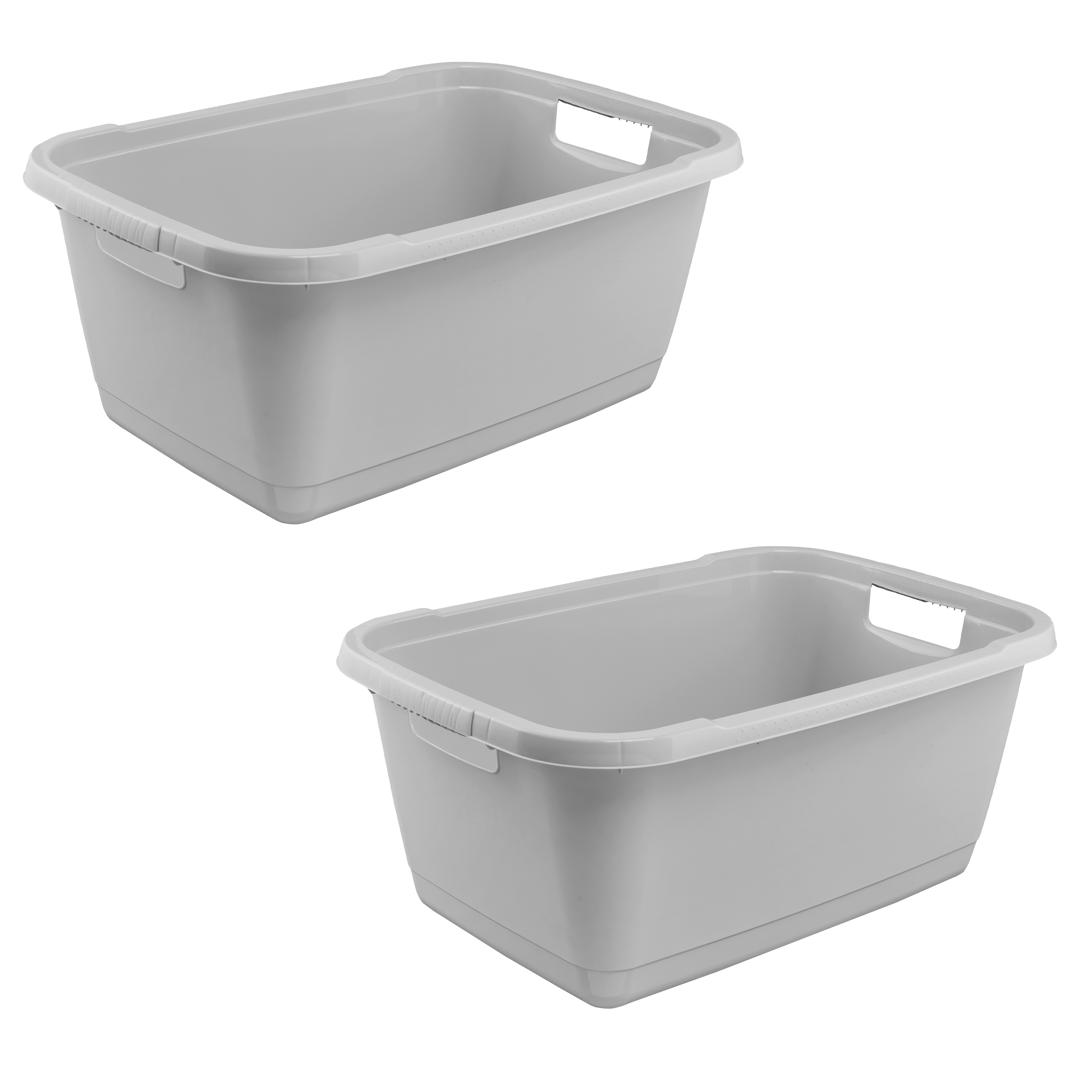 keeeper Wäschewanne "aenna, 2er Set, 65 x 44 x 28 cm, 52 l" praktische Griffe, platzsparend ineinander nestbar