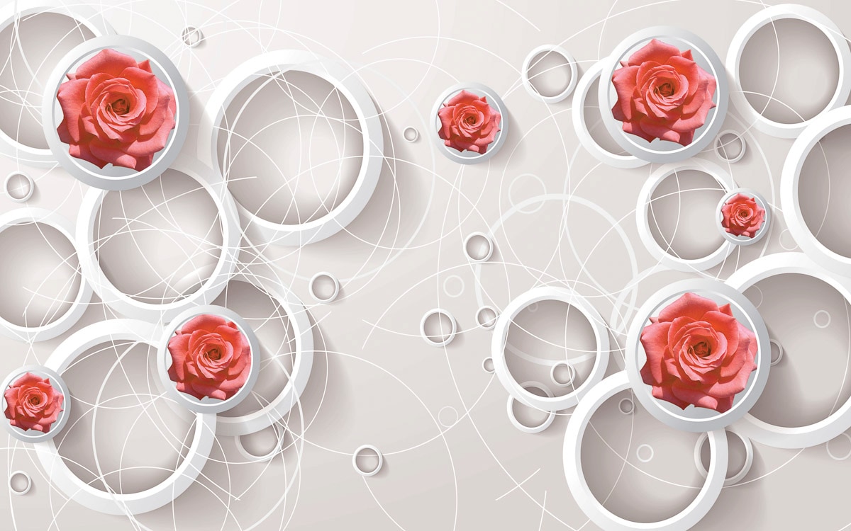 Papermoon Fototapete "Muster mit Rosen"