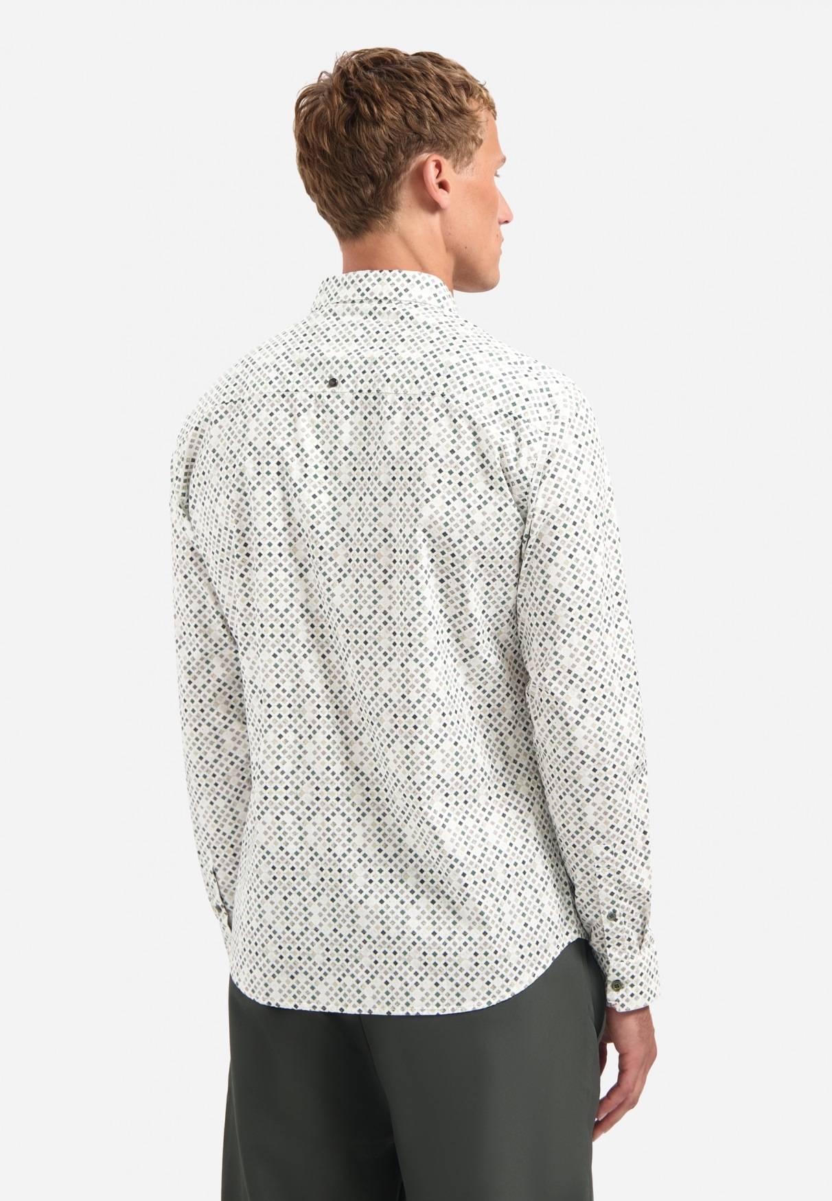 NO EXCESS Langarmhemd "No Excess Stretchhemd mit Print Shirt Stretch Allove günstig online kaufen