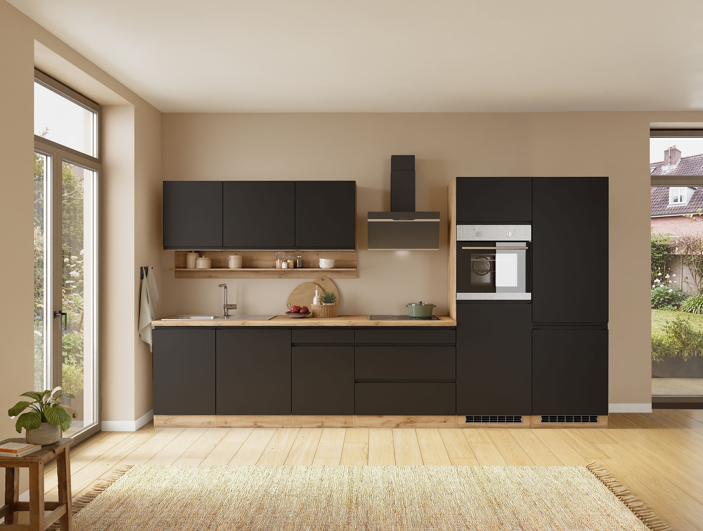 KOCHSTATION Kühlumbauschrank "KS-Virginia,neu in verbesserter Ausführung" Stauraum, Softclose, Breite 60 cm, Höhe 200 cm, Nische für Kühlschrank B/H/T: 56/178/55 cm