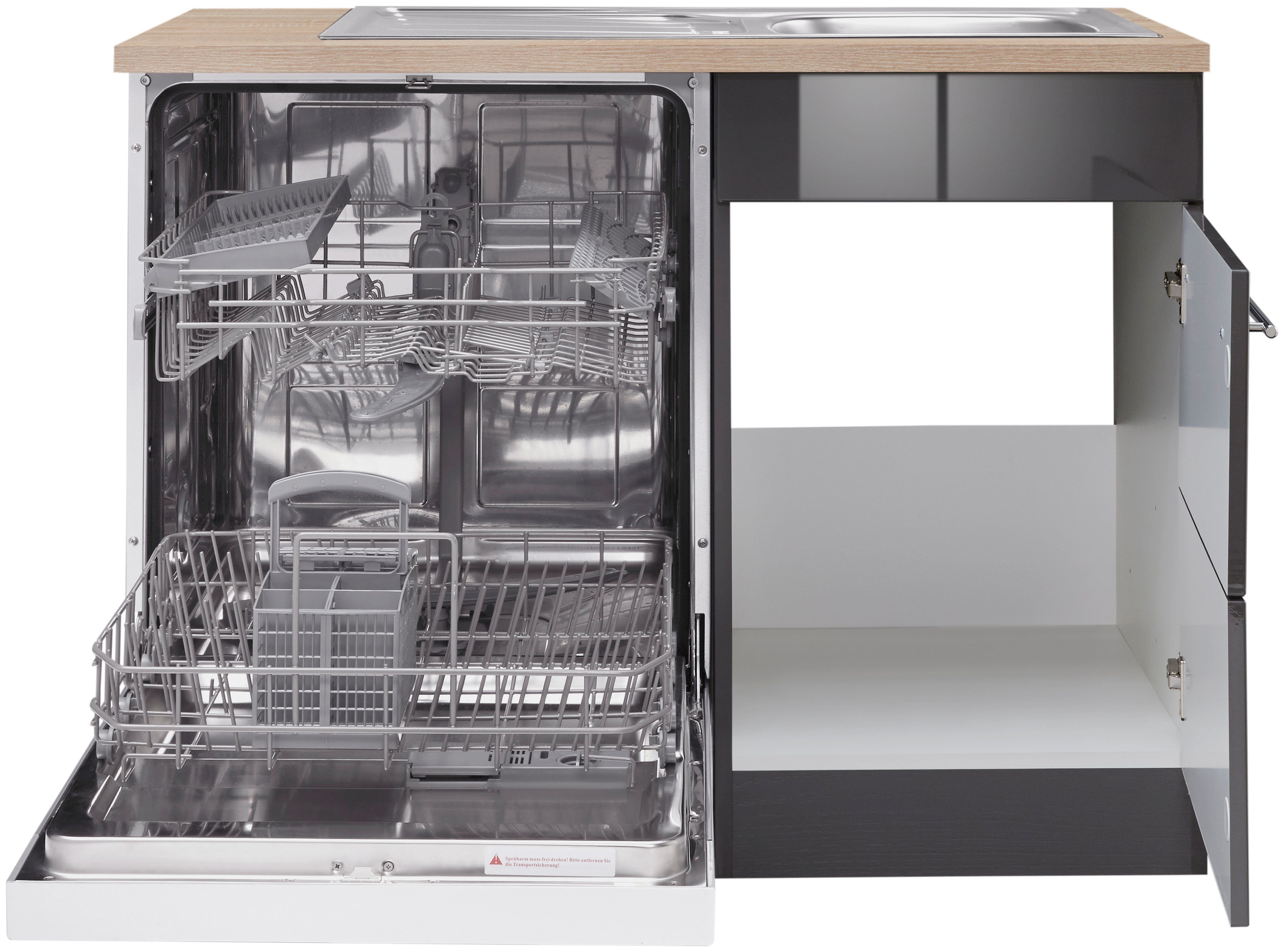 Thumbnail - HELD MÖBEL Spülenschrank "Wien", Breite 110 cm, inkl. Möbelfront für teilintegrierbaren Geschirrspüler