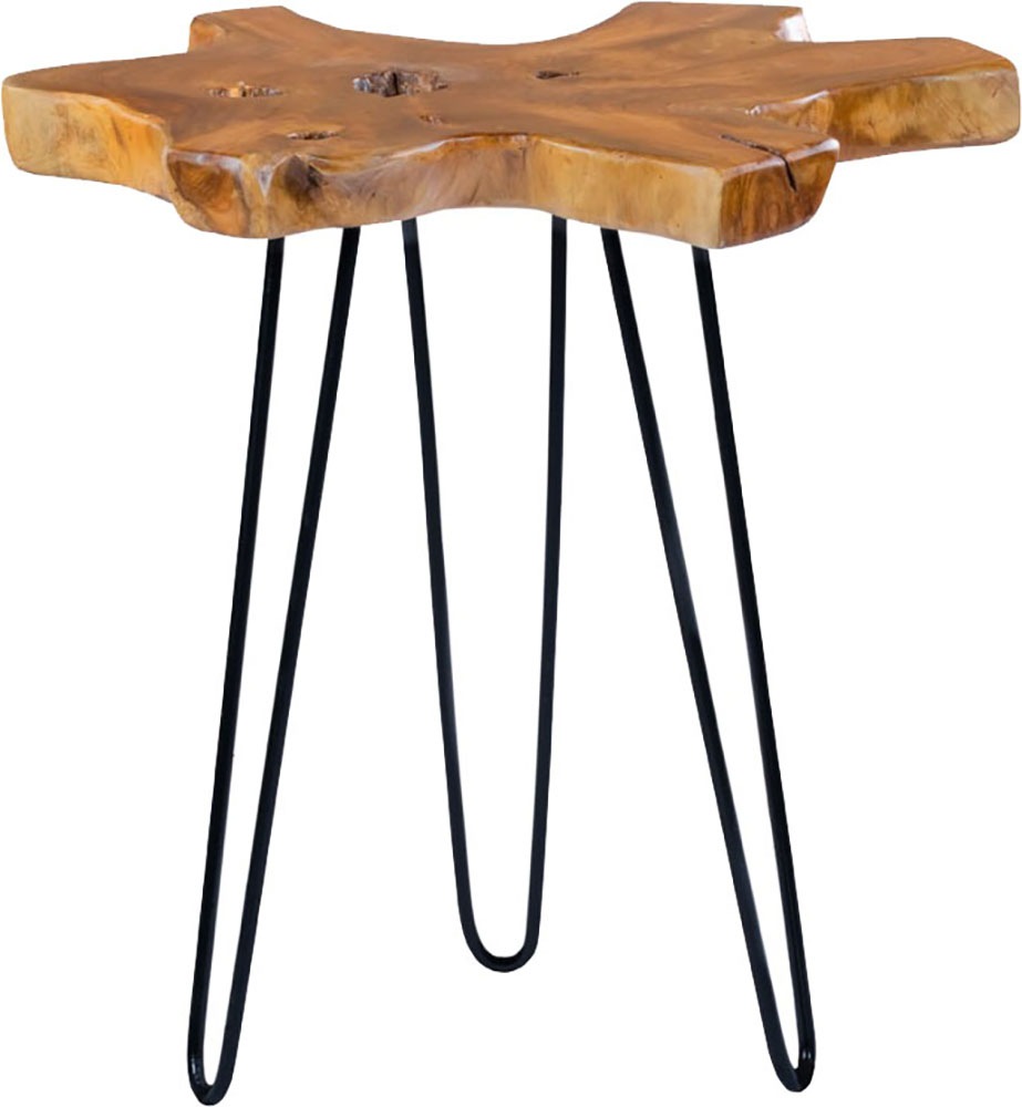 Kayoom Beistelltisch »Woodstock 125, Beistelltisch in Natur-Optik,hochwertiges Teakholz«, (1 St.), Hochwertiges Teakholz, stabile Bauweise, detailreiche Handarbeit