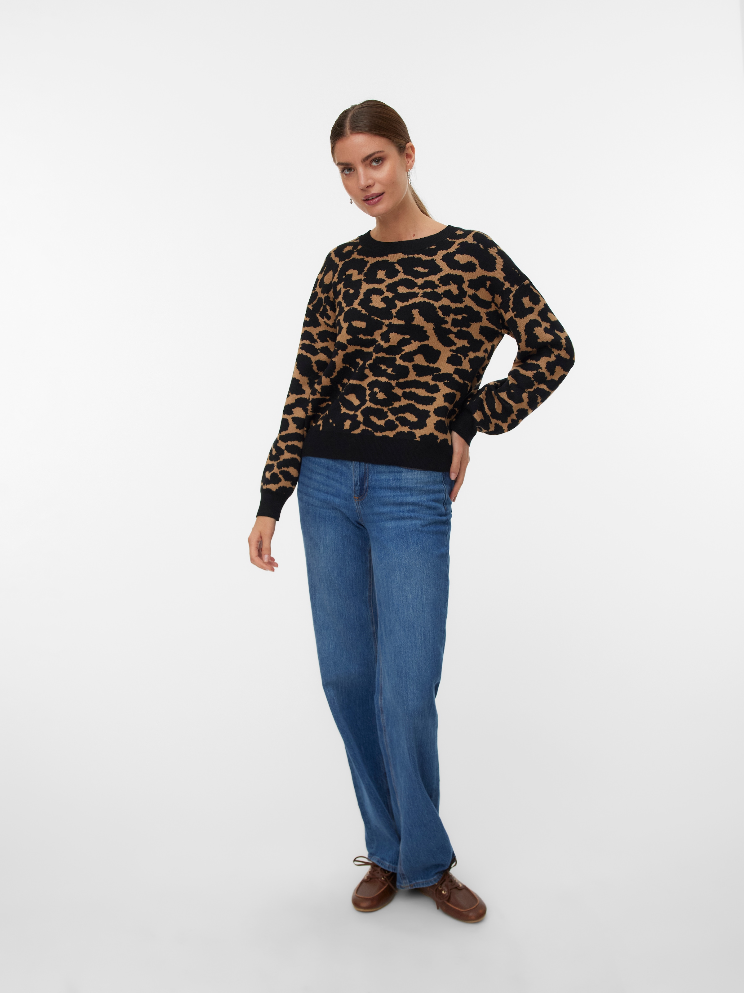 Vero Moda Strickpullover »VMSILJEANIMAL LS O-NCK PULLOVER GA NOOS«