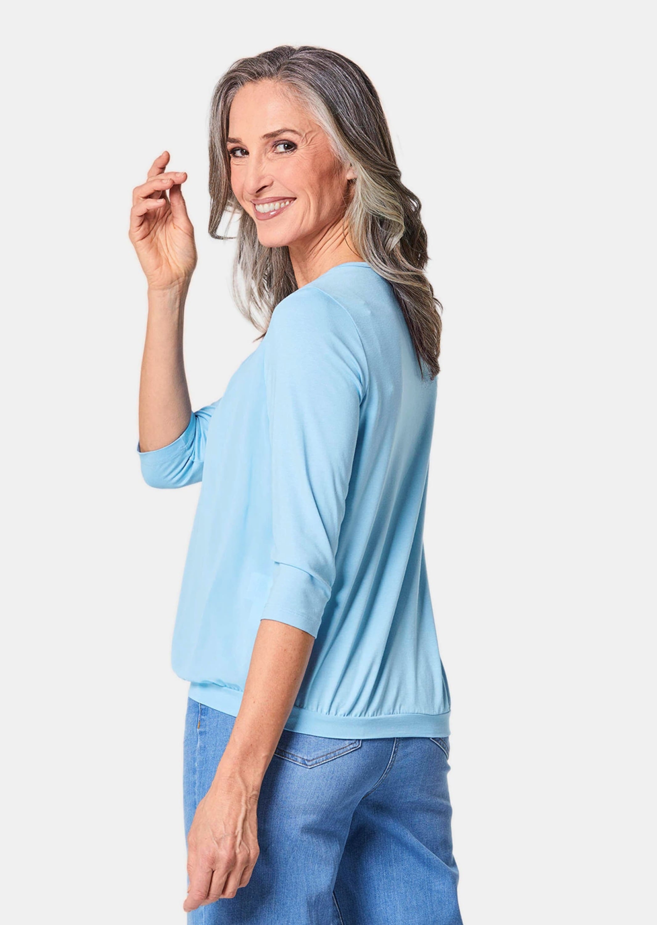 GOLDNER Kurzarmbluse »Blusenshirt Gepflegtes Shirt in eleganter Blusen-Optik«