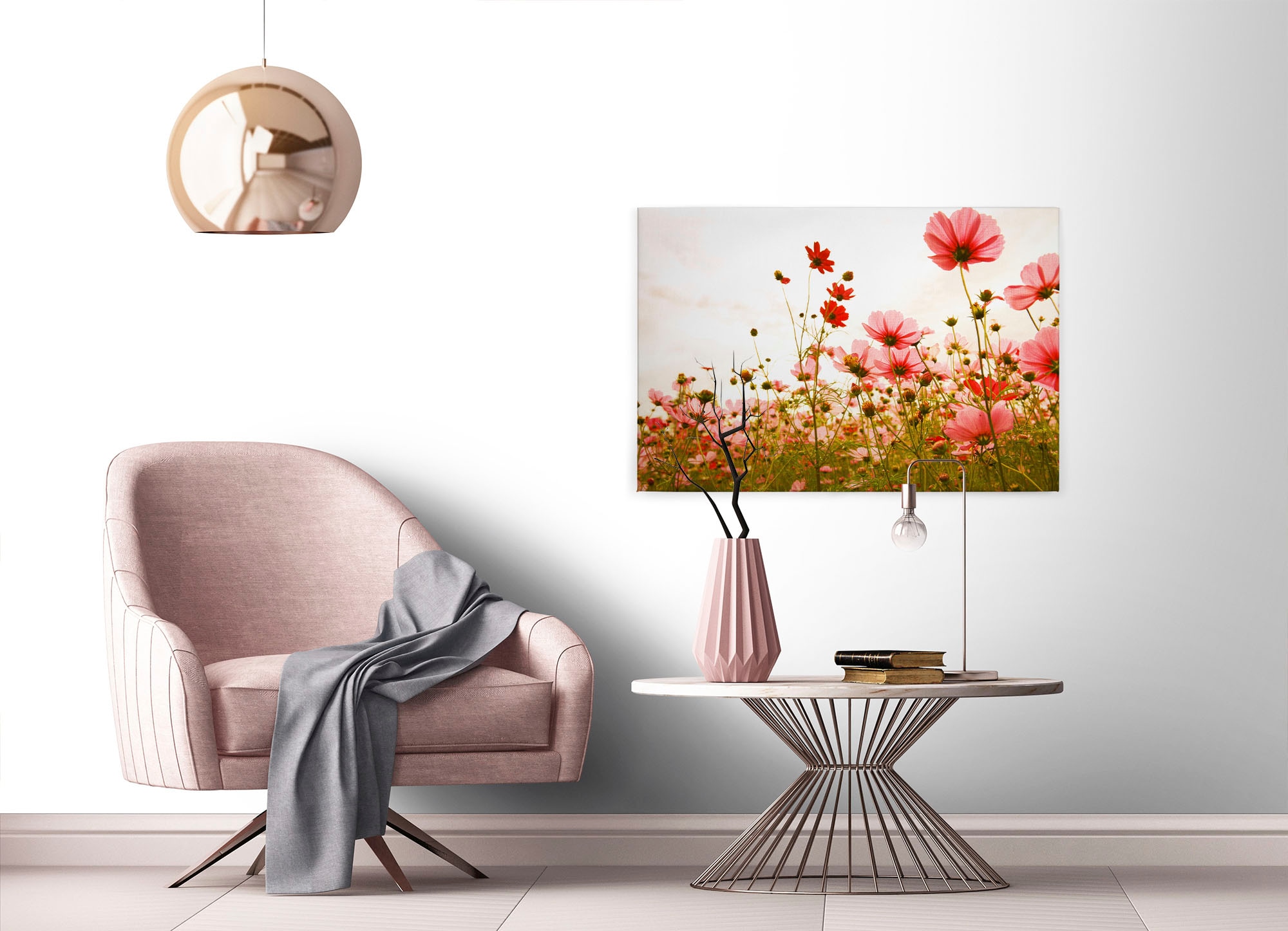 A.S. Création Leinwandbild »Flower Meadow«, Kunst-Blumen-Kinder, (1 St.), Mohnblume Keilrahmen Blumenwiese Leinwand-Bild Wohnzimmer modern Wand