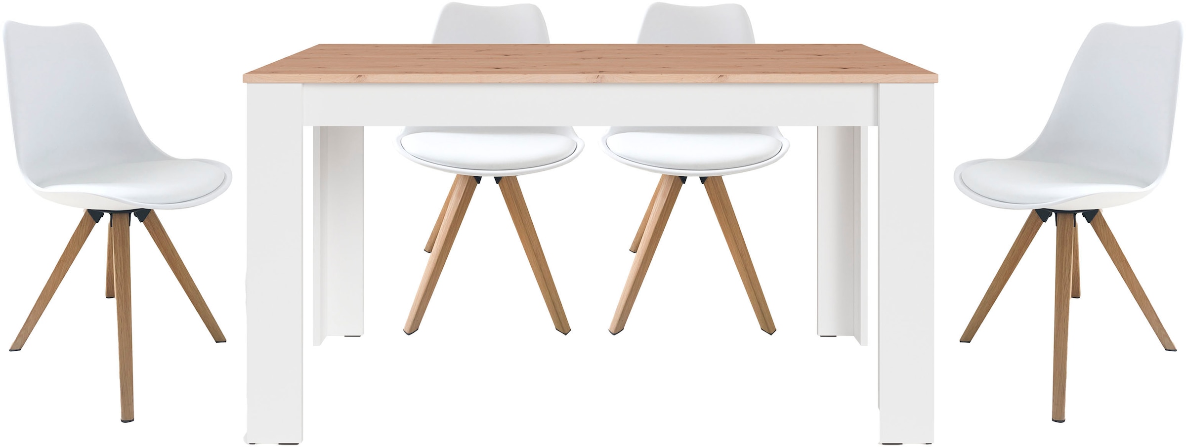 byLIVING Essgruppe "Kira" Set, 5 Stk. tlg. modernes Set mit 4 Stühlen in me günstig online kaufen