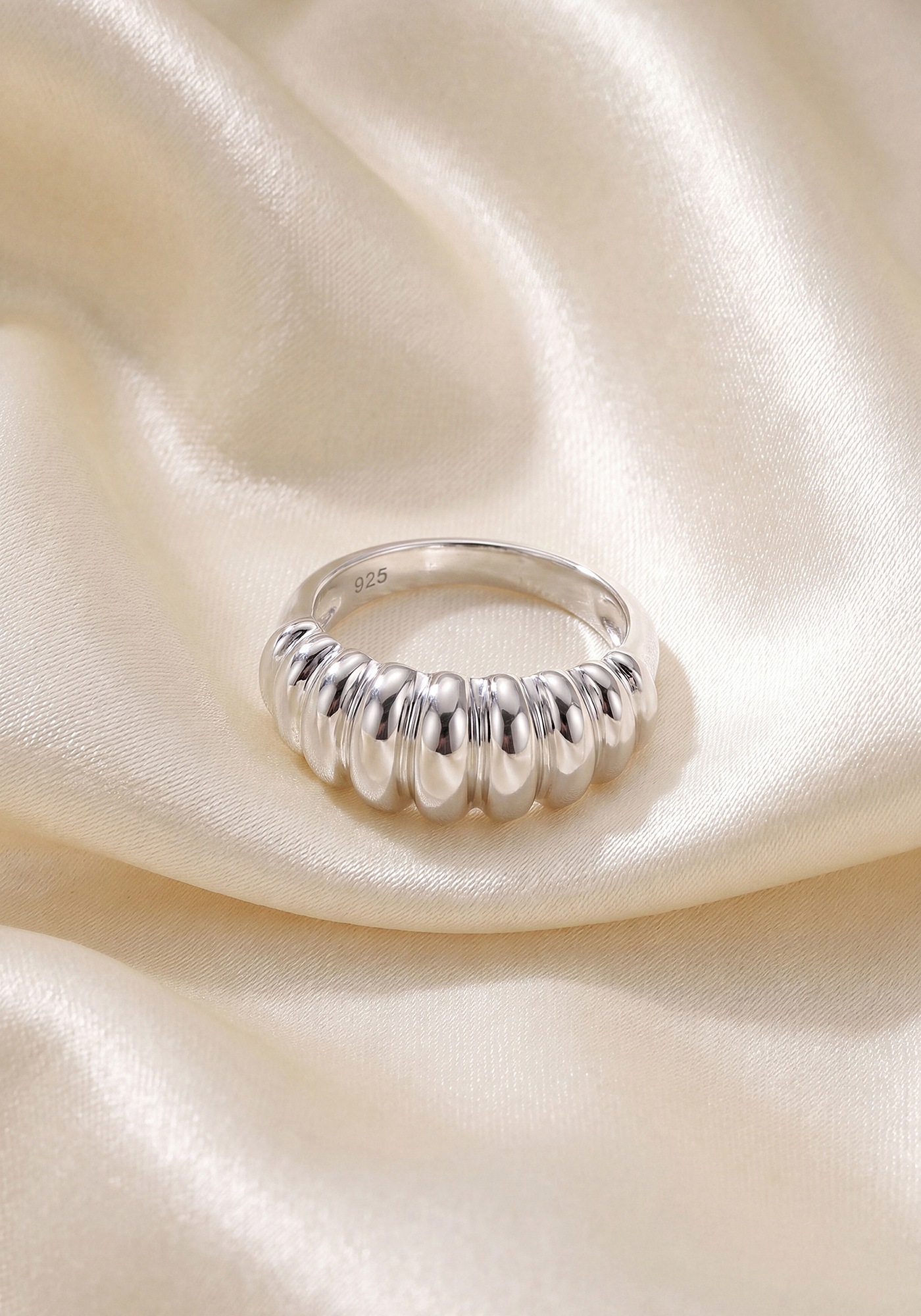 JOBO Silberring »Statement Ring« 925 Silber rhodiniert