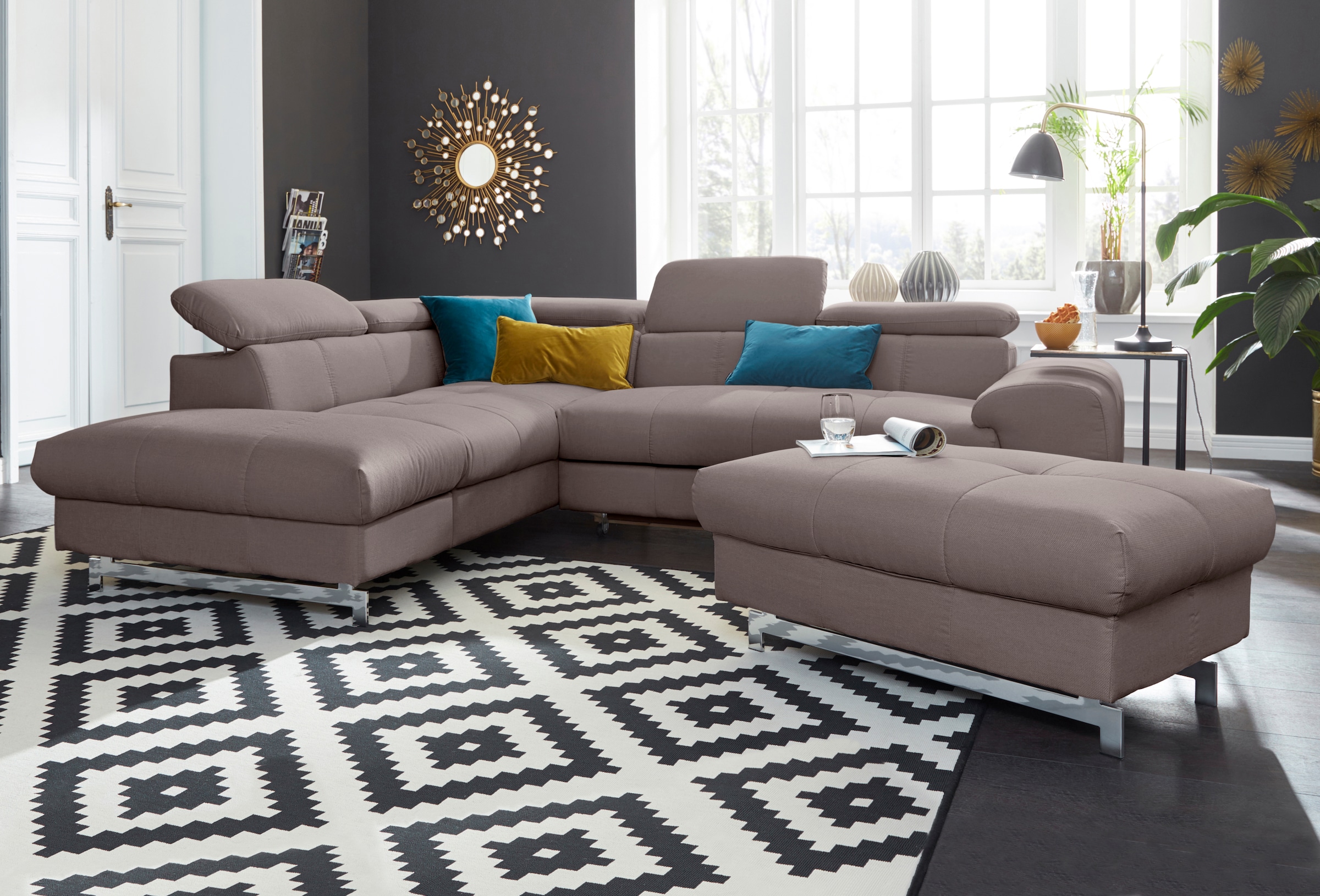 COTTA Ecksofa »Chef L-Form«, mit Kopfteilverstellung, wahlweise mit Bettfunktion