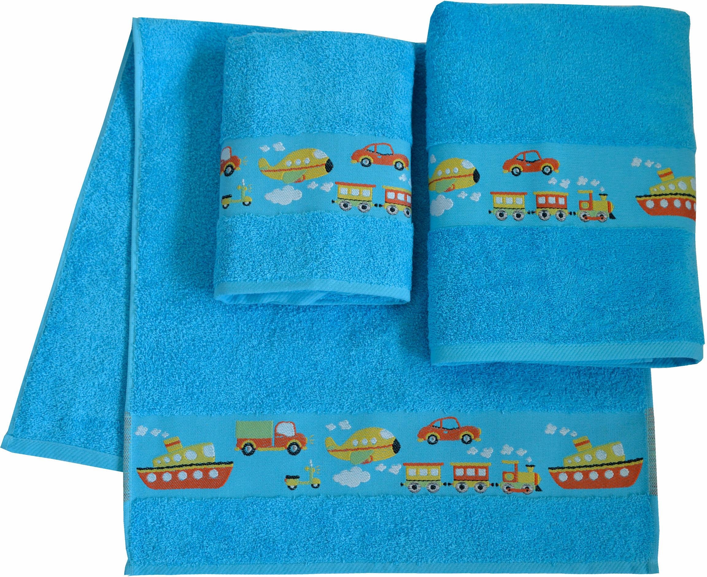 Dyckhoff Handtuch Set "Auto" Set 3 Stk. Walkfrottee Auto Motiven; 2 Handtüc günstig online kaufen