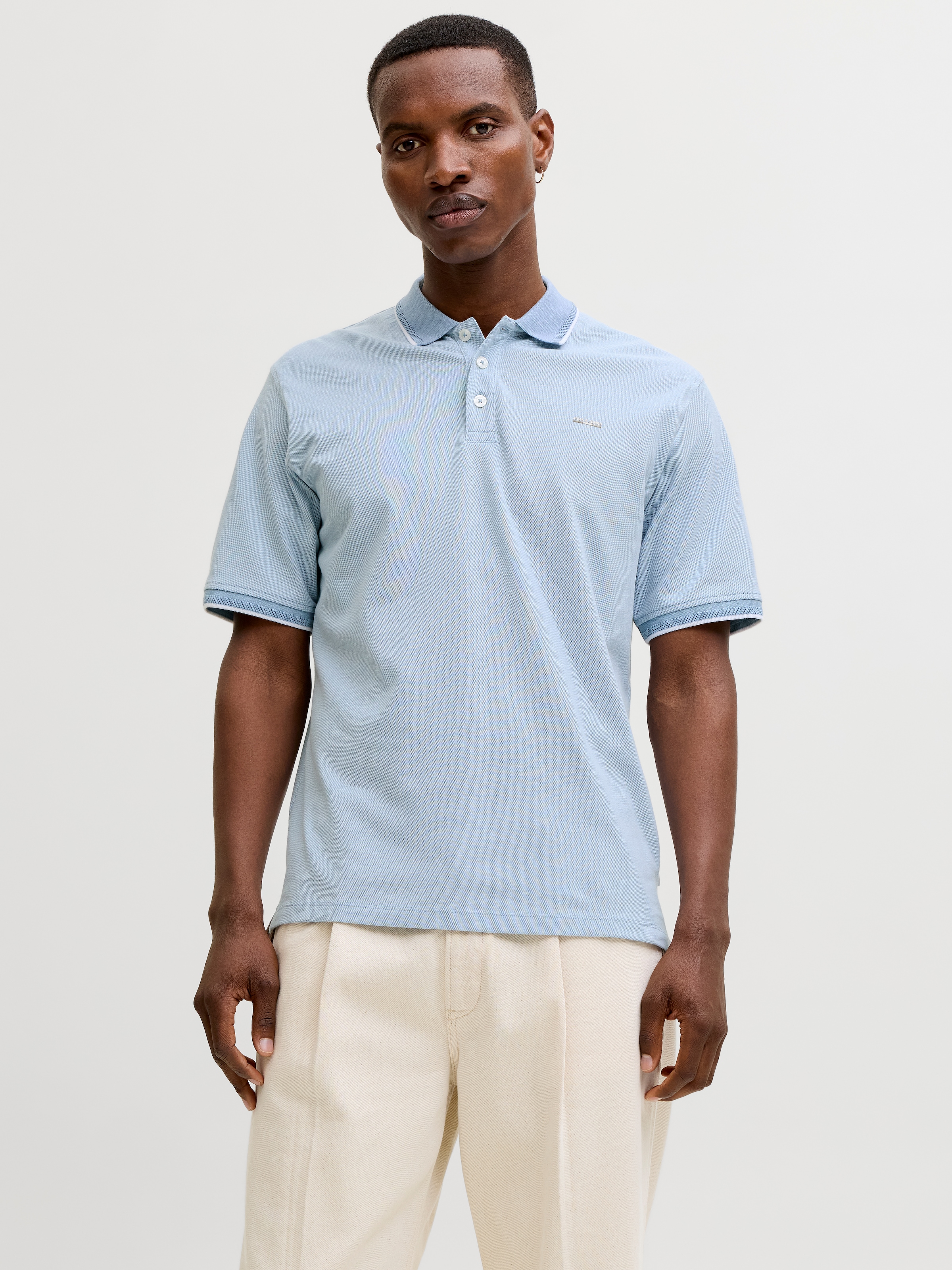 Jack & Jones Poloshirt "JPRBLUALVES SS POLO SN" Baumwollmischung, Normal geschnitten