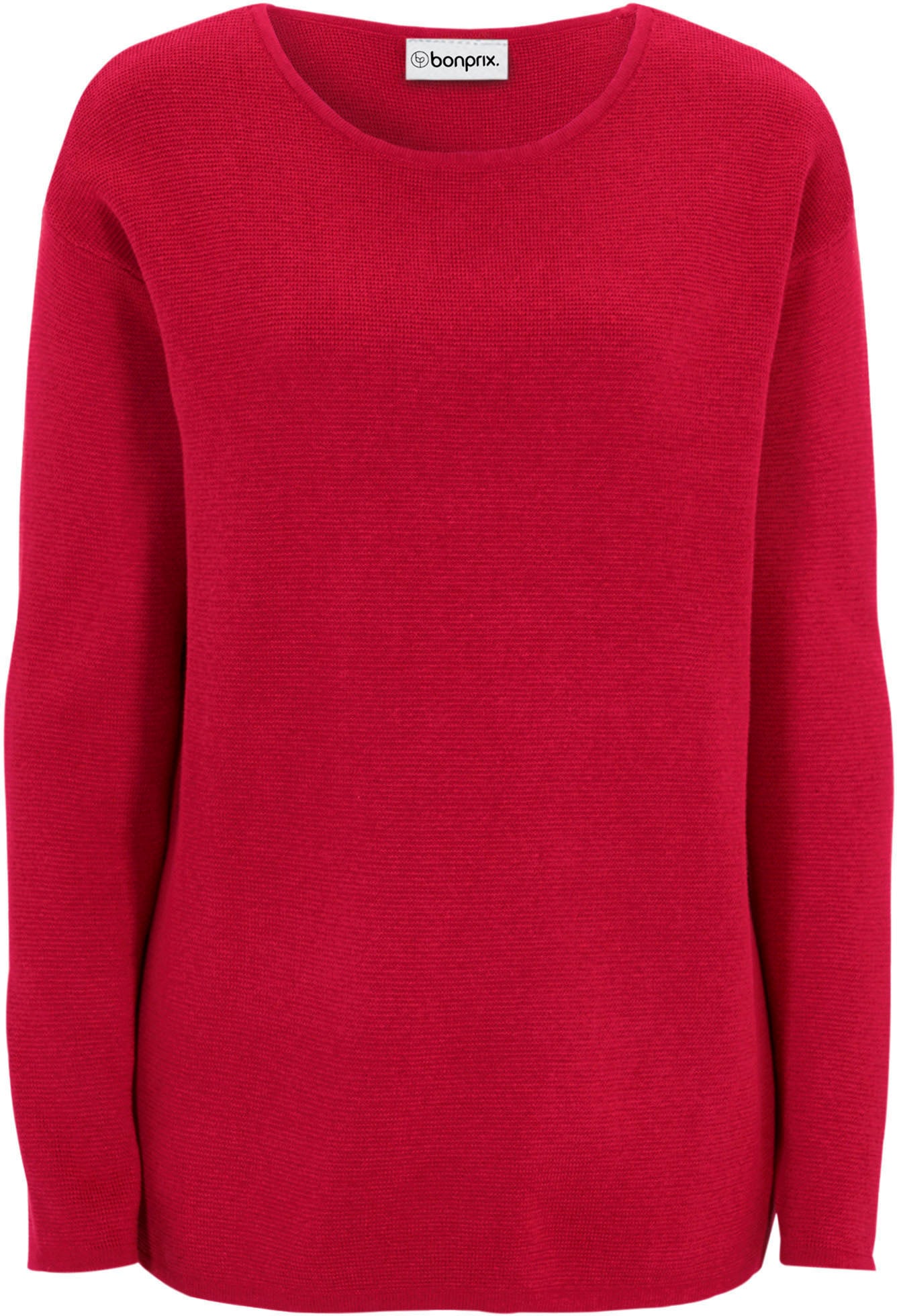 bonprix Strickpullover »Milano Rib Pullover mit Rundhals« aus Baumwolle und Polyacryl, mit Rundhalsausschnitt