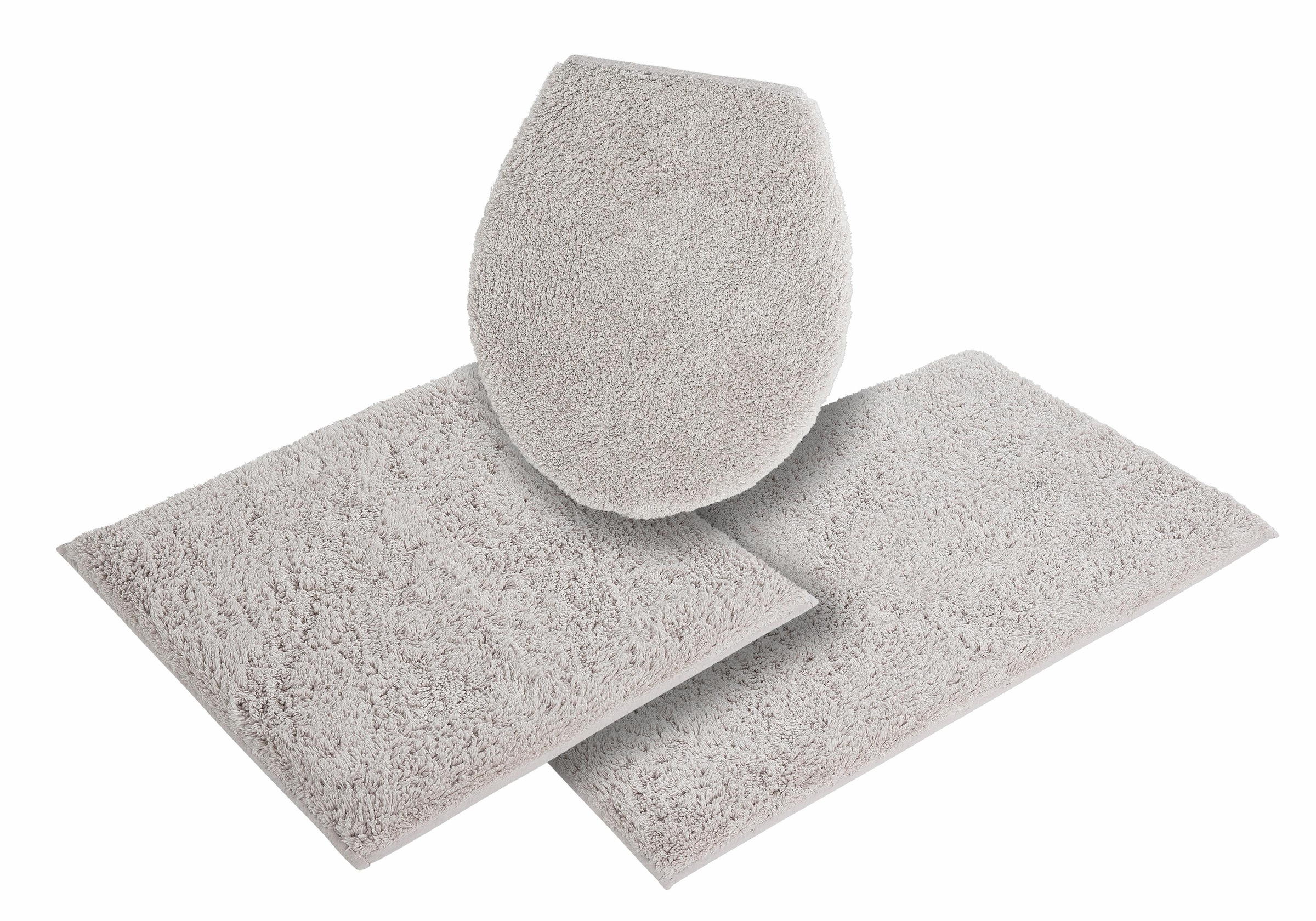 my home Badematte »Maren, Badvorleger, Badezimmer Teppich«, rutschhemmend beschichtet, fußbodenheizungsgeeignet, Bio-Baumwolle, Badteppich, Badematten auch als 3 teiliges Set