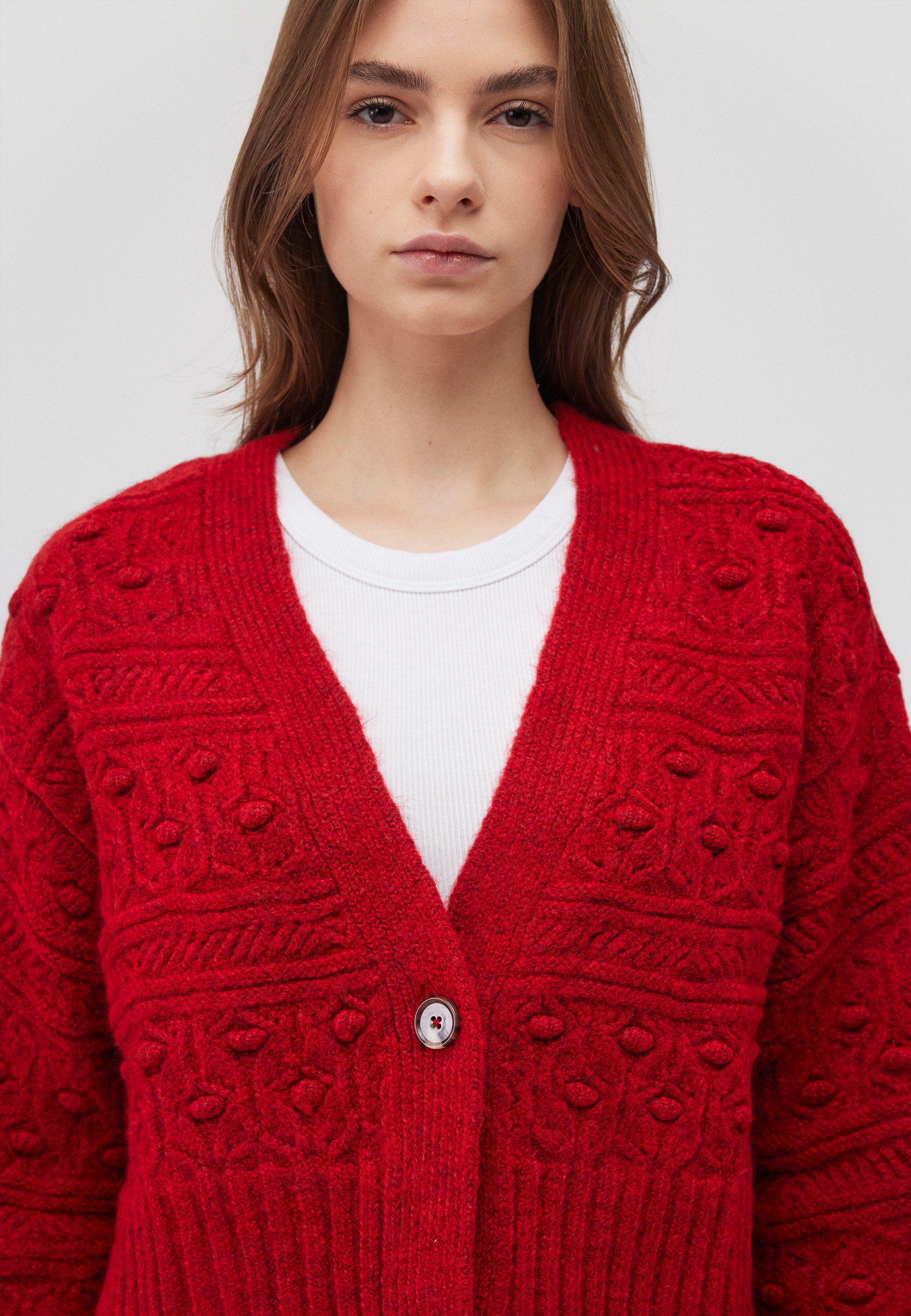 Mavi Strickpullover »BUTTONED CARDIGAN«, Cardigan Strukturiert
