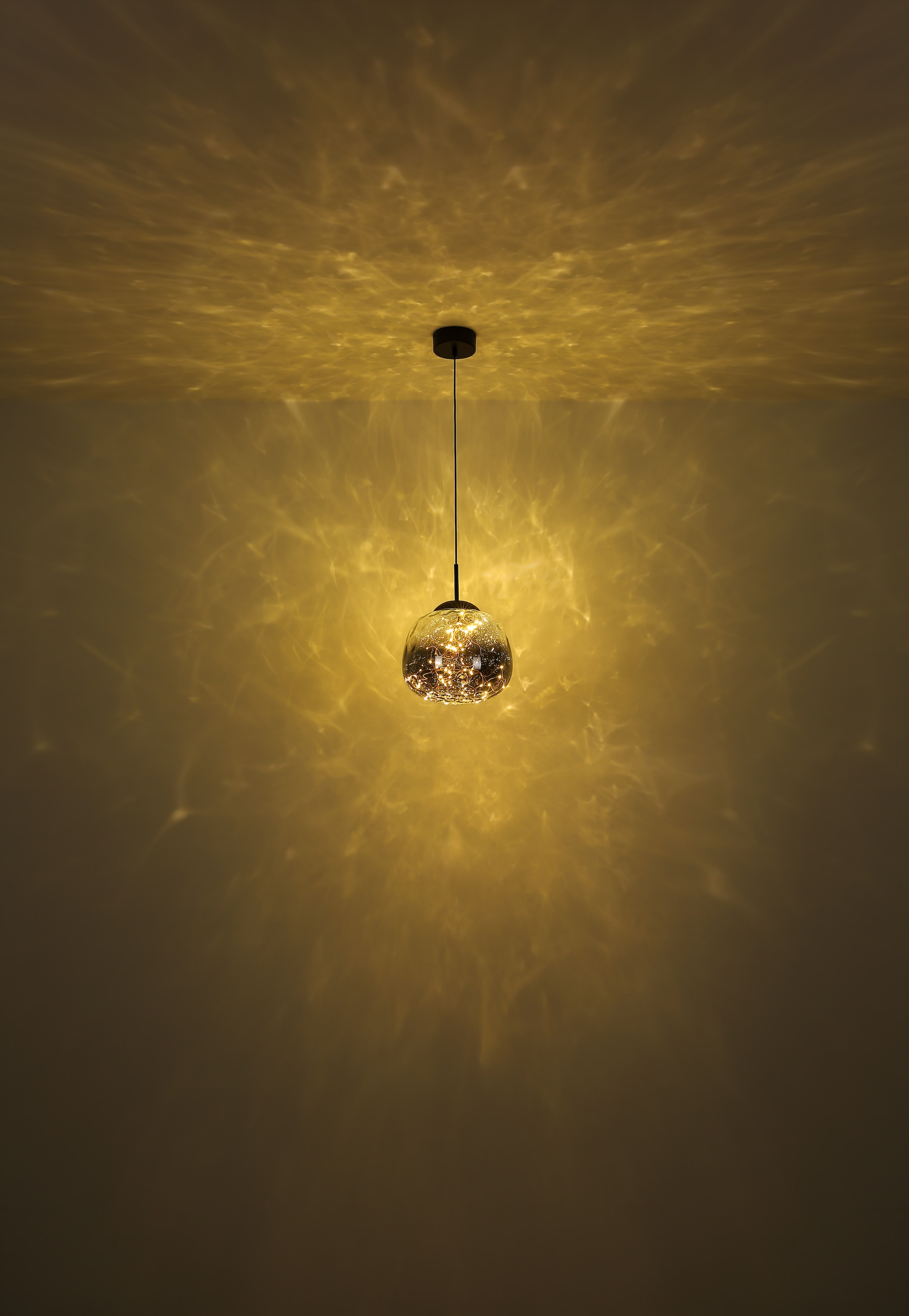 GLOBO LIGHTING LED Pendelleuchte »FIREFLY«, Leuchtmittel LED-Modul | LED fest integriert, Hängelampe/Pendelleuchte/Glas rauchfarben/Höhe kürzbar/Esstisch