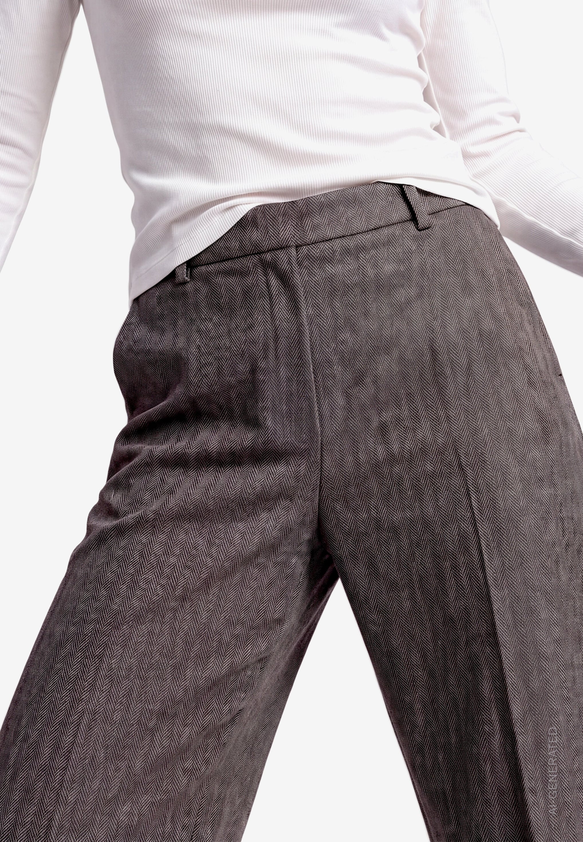 Zero Stoffhose  mit Bundfalten und Elastikbund / Stretch / Straight Fit