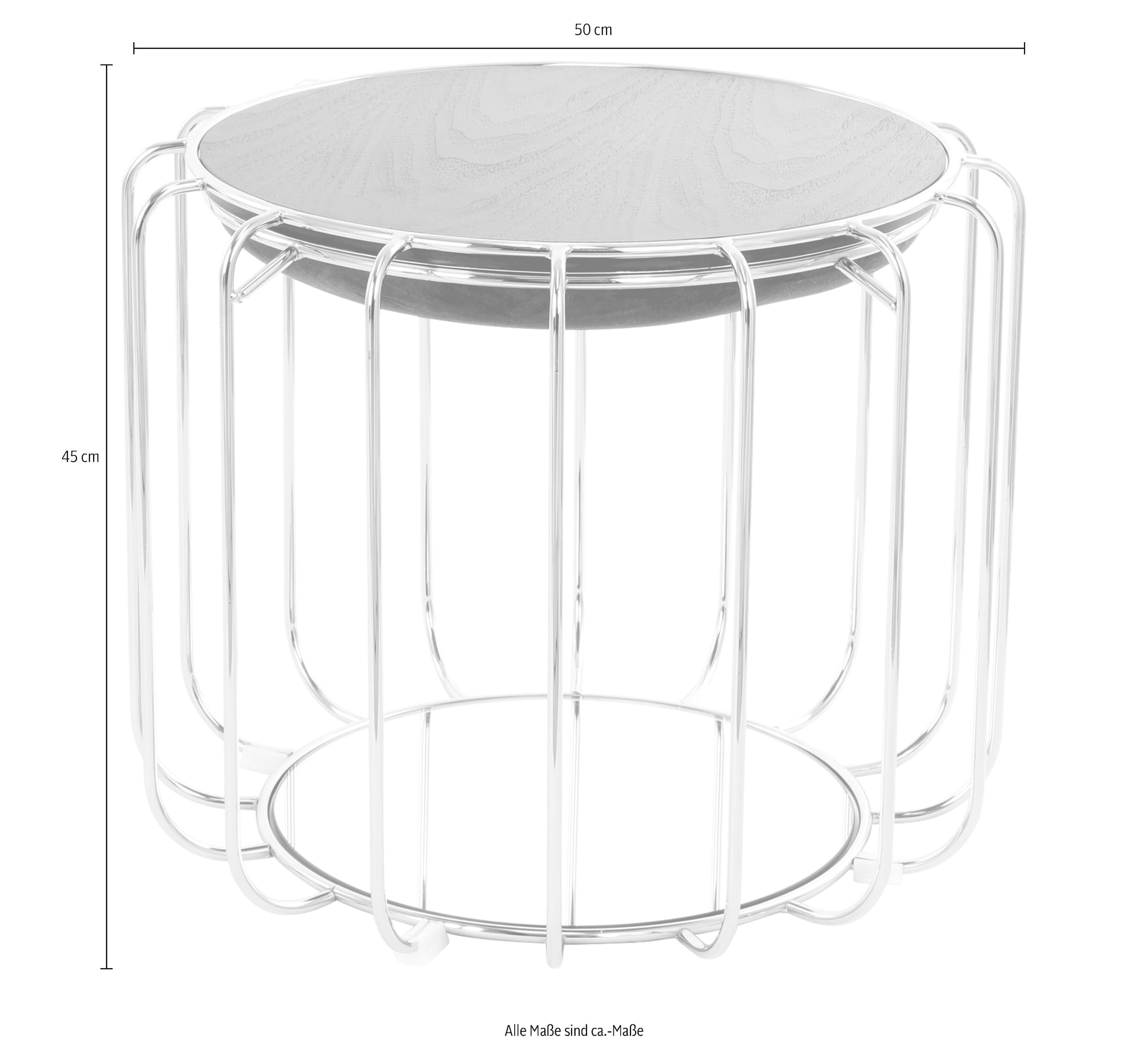 Kayoom Beistelltisch »Pouf Comfortable 110, abnehmbares und wendbares Oberteil«, (1 St.), praktisch umzuwandeln in Tisch oder Hocker, mit Spiegelglas
