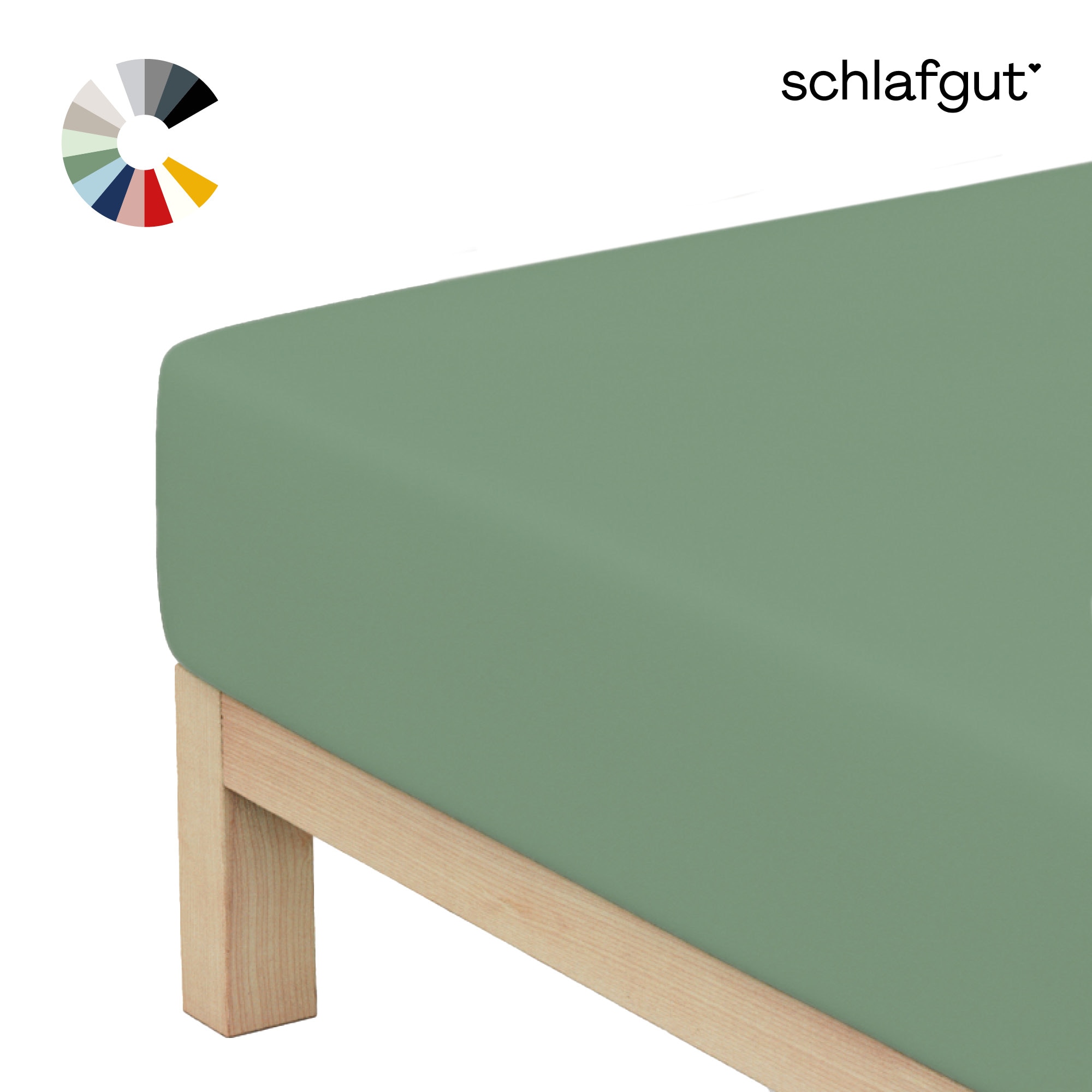 Schlafgut Spannbettlaken "Basic Cotton Bettlaken, 160 g/m², 100% Baumwolle, Spannbetttuch" Spannbettlaken bis 20 cm Matratzenhöhe, bügelfrei und pflegeleicht