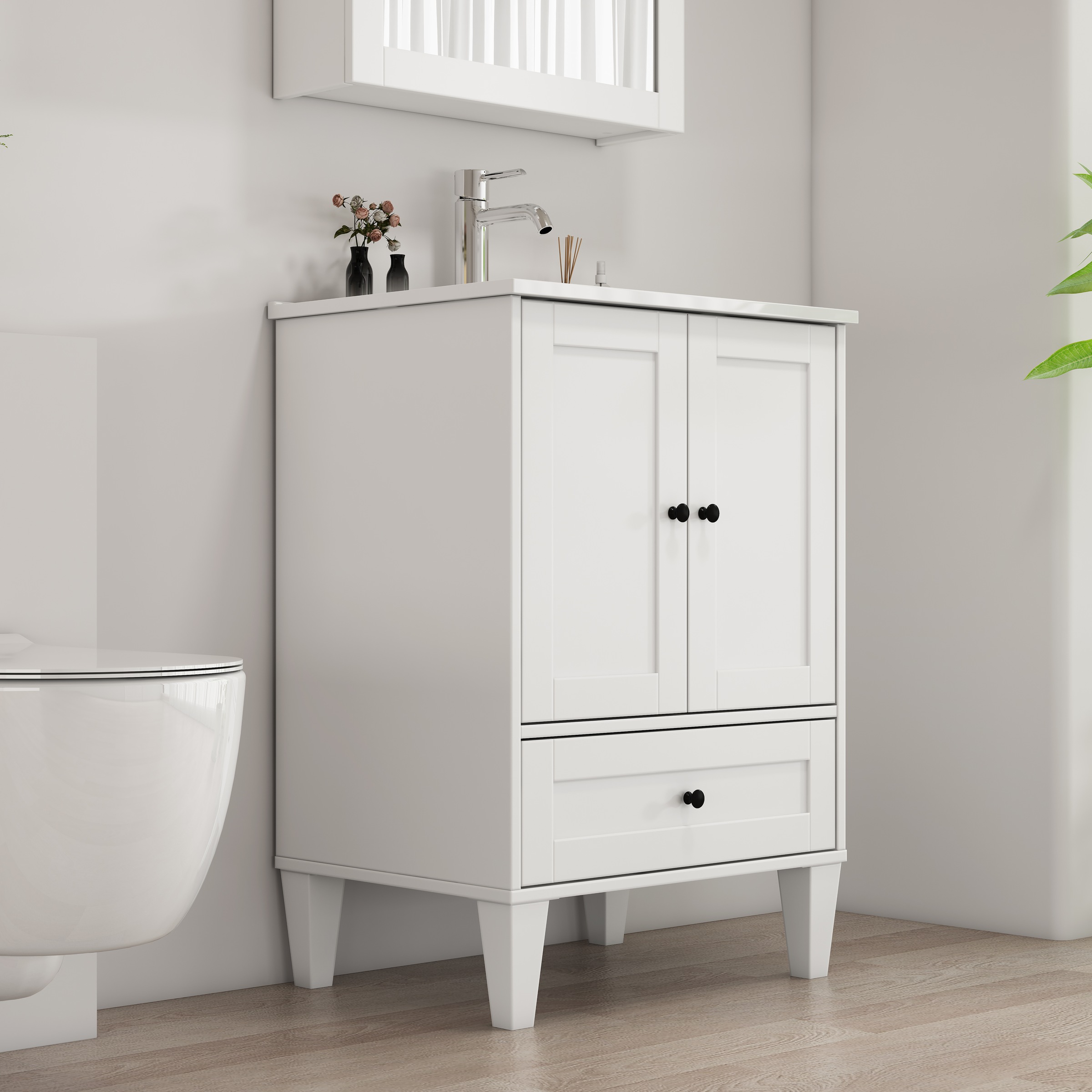 welltime Waschtisch "Amsterdam" Badmöbel inkl. Keramikwaschbecken, in versc günstig online kaufen