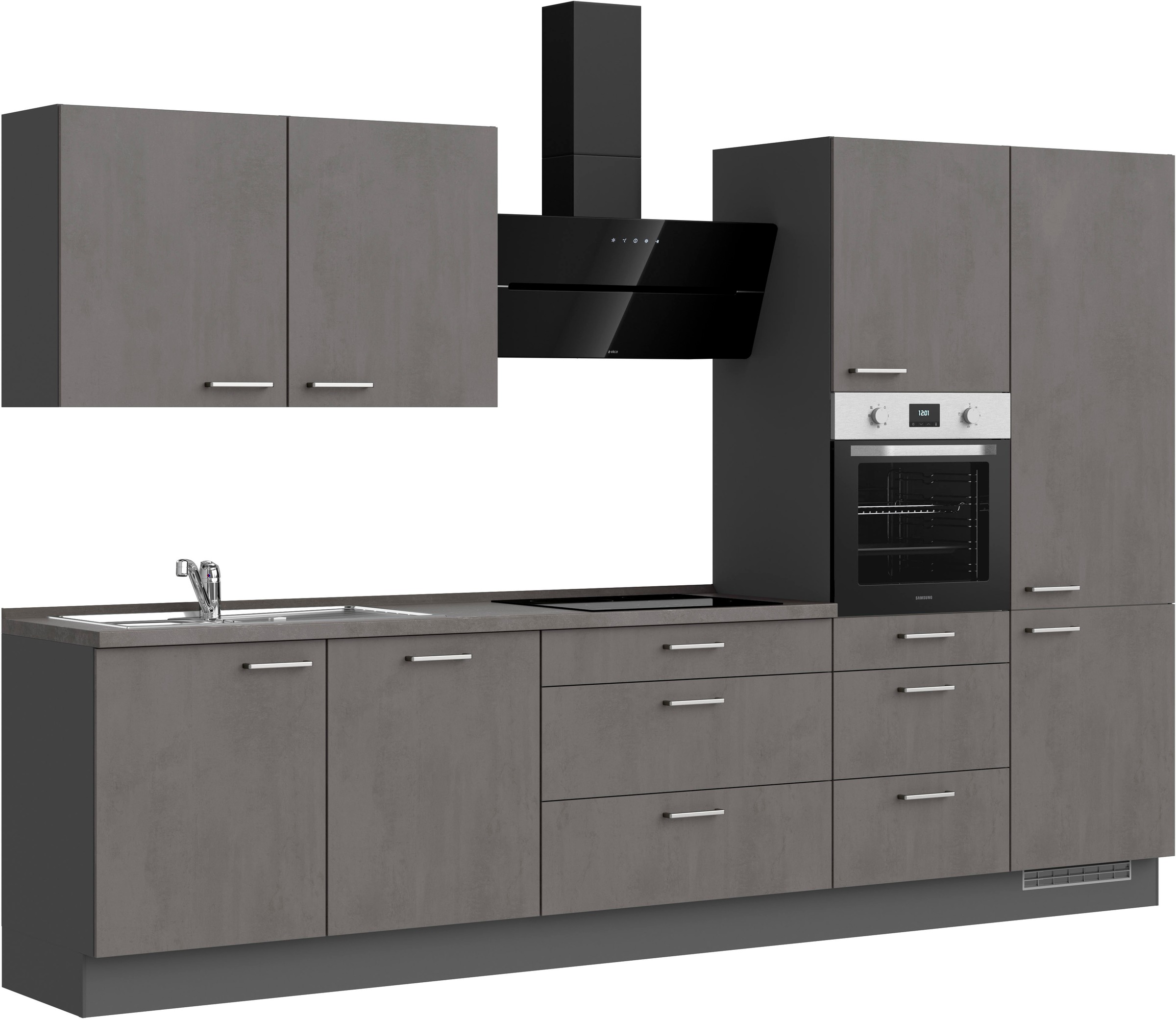 nobilia® Küchenzeile »"Riva II"«, vormontiert, Ausrichtung wählbar, Breite 330 cm, wahlw. mit E-Geräten