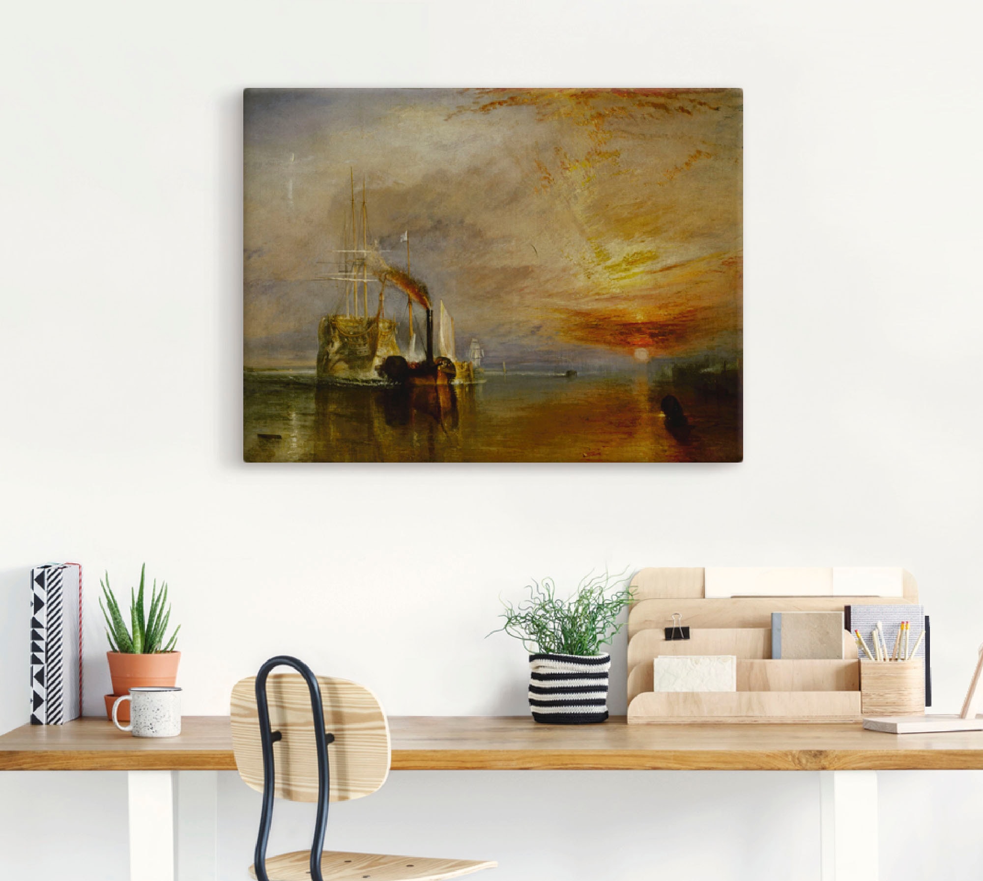 Artland Leinwandbild »Die Temeraire an ihrem Ankerplatz«, Gewässer, (1 St.), auf Keilrahmen gespannt