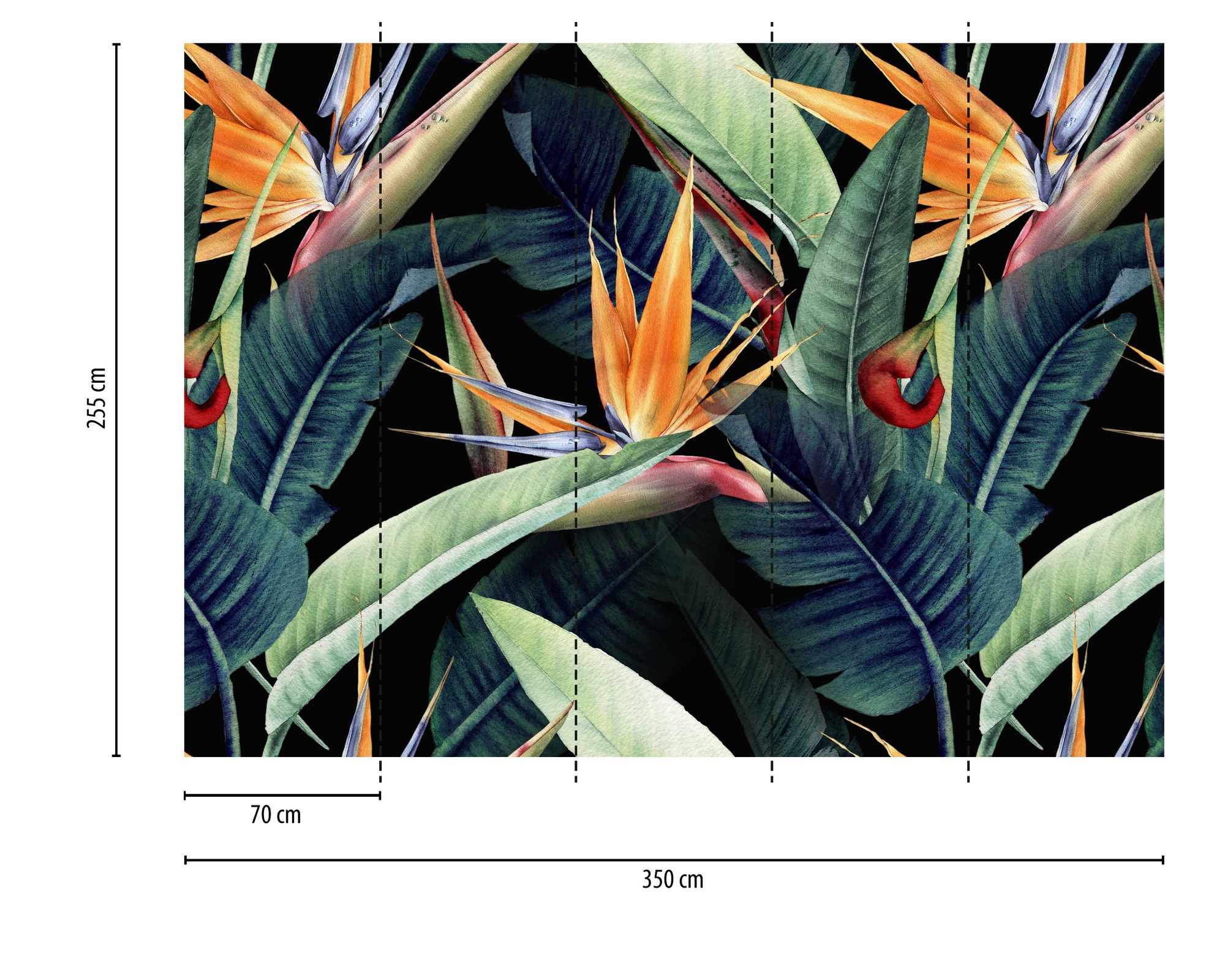 A.S. Création Vliestapete »Blumentapete Strelitzie Dunkelgrün Orange exotisch« matt strukturiert