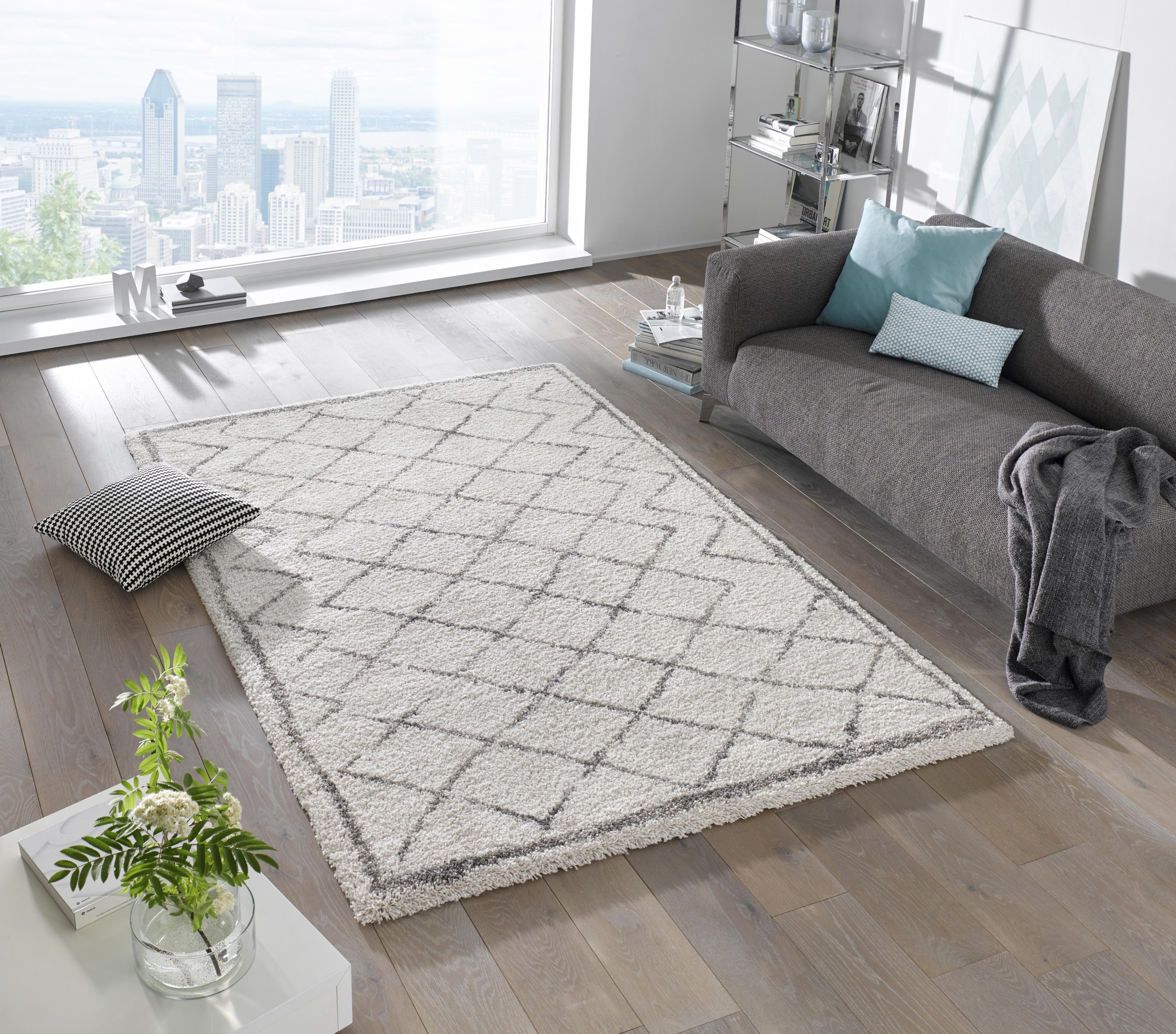 HANSE Home Hochflor-Teppich »Loft«, rechteckig, 35 mm Höhe, Grafisches Design, weicher, dichter Flor, Robust, Pflegeleicht
