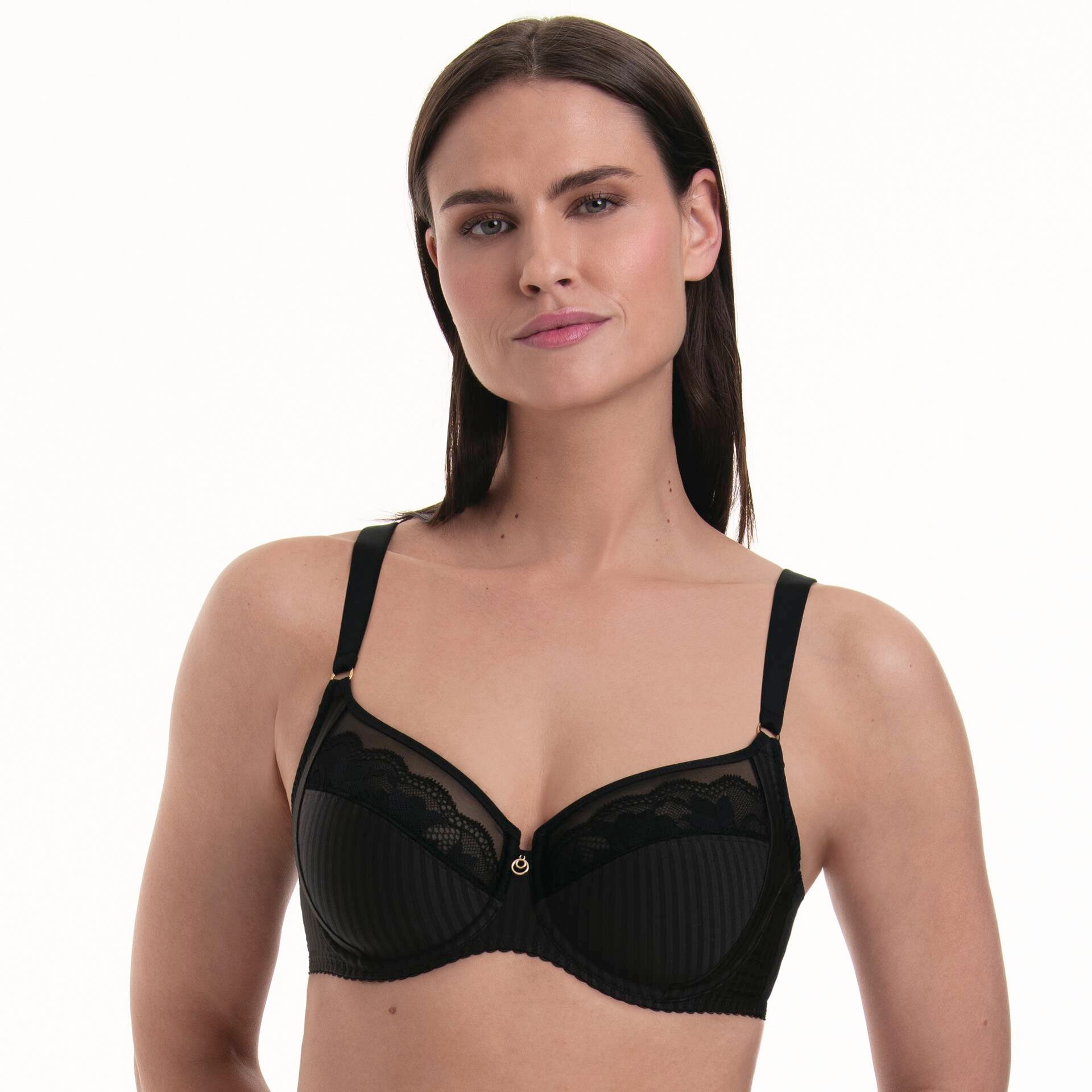 ROSA FAIA Damen Bügel-BH "Sita", Gr. 90, schwarz, Obermaterial: 77% Polyamid, 23% Elasthan, BHs, feminin, stilvoll, elastisch, mit Spitze, mit Bügel,