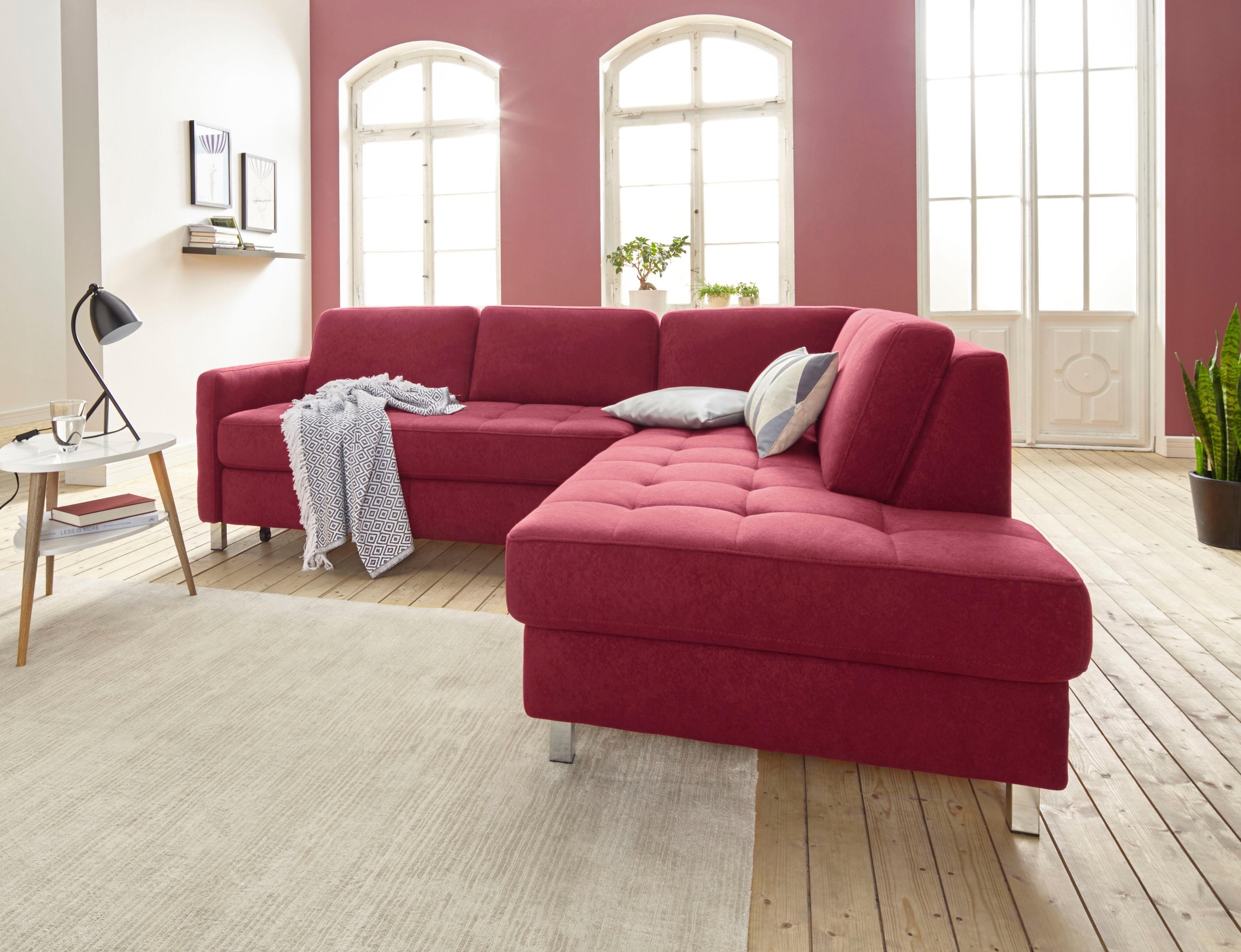 sit&more Ecksofa "Pablo L-Form", wahlweise mit Bettfunktion und Bettkasten