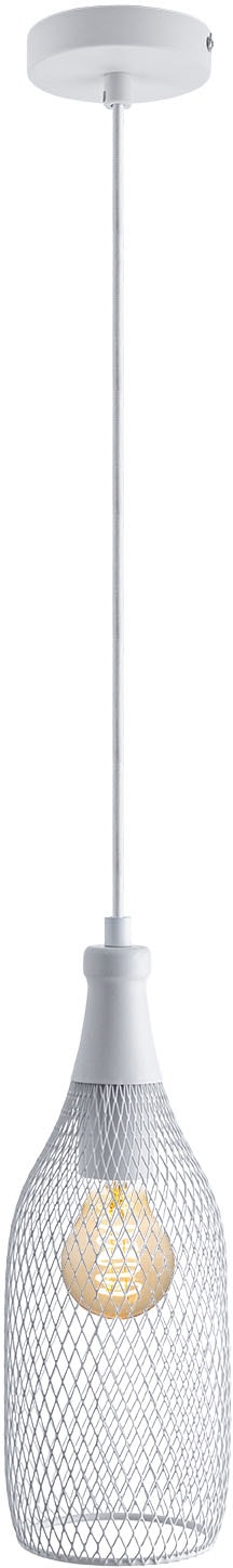 Paco Home Pendelleuchte »DESMOND«, 1 flammig, Leuchtmittel E27 | ohne Leuchtmittel, Hängelampe Esszimmer Esstischlampe Metall 1,5m Textilkabel Kürzbar
