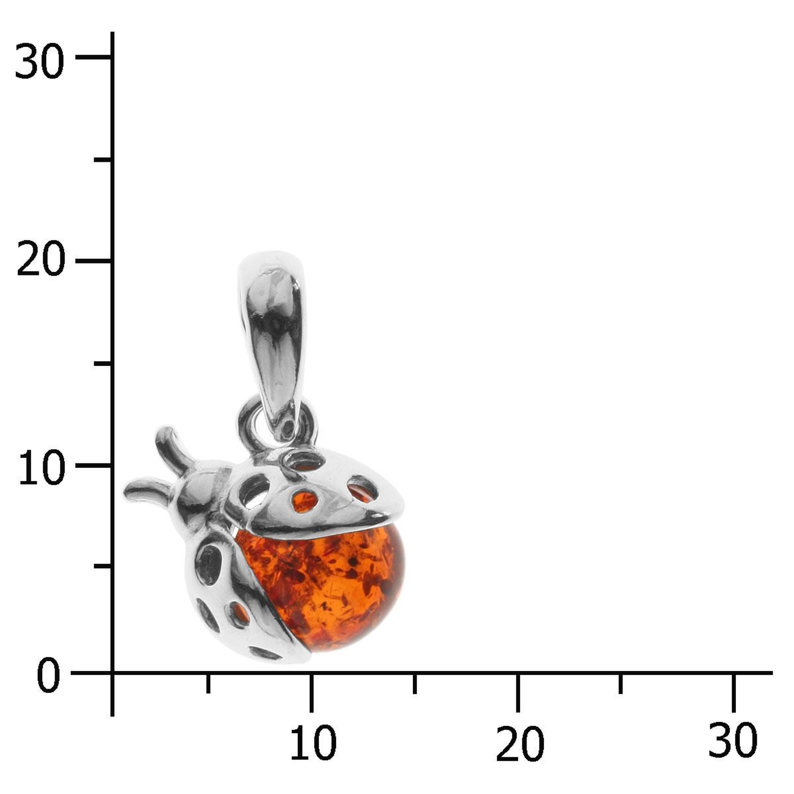 OSTSEE-SCHMUCK Kettenanhänger »- Marienkäfer - Silber 925/000 - Bernstein«