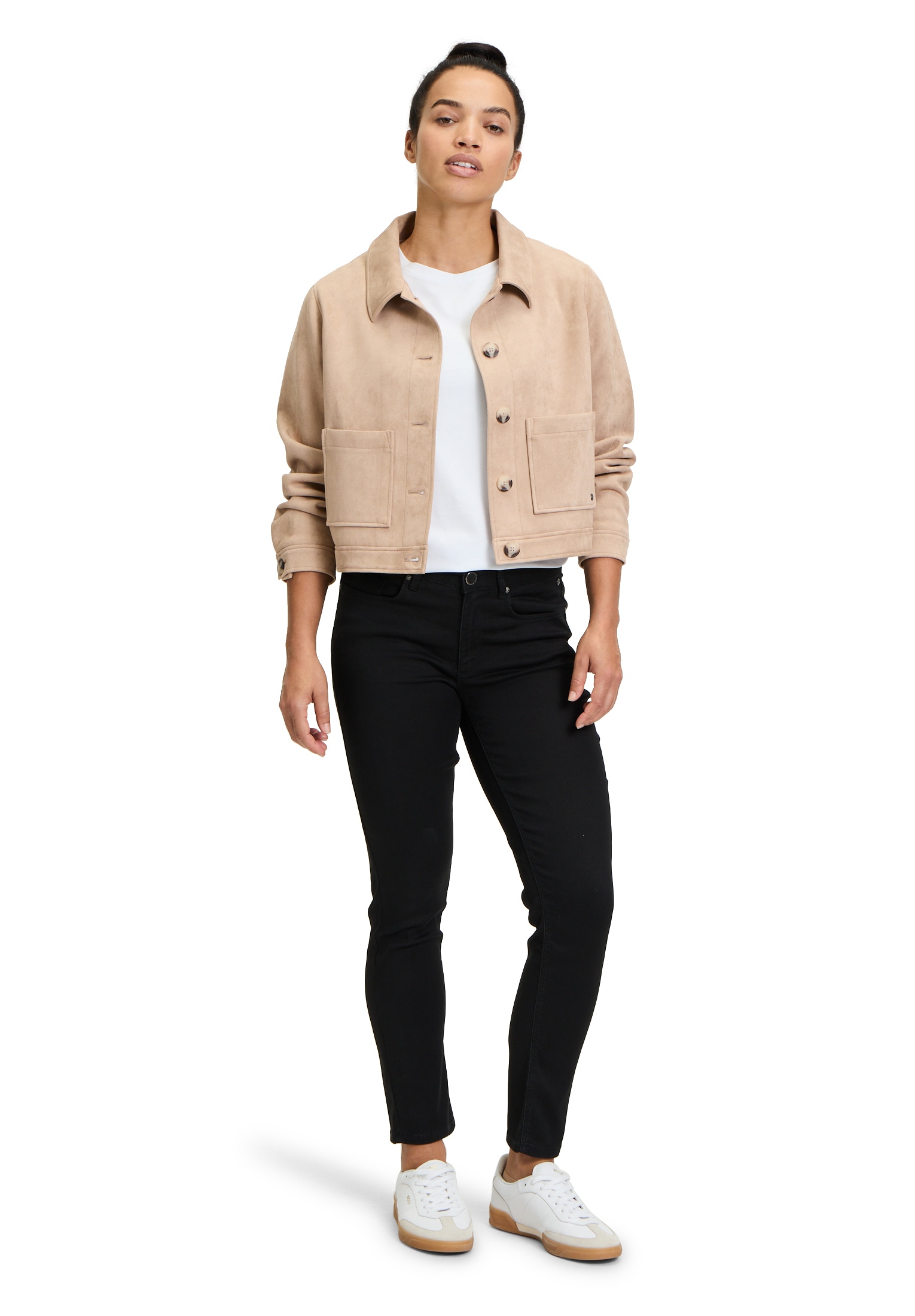 Betty&Co Jackenblazer »Betty & Co Kunstleder-Jacke mit aufgesetzten Taschen«, Material
