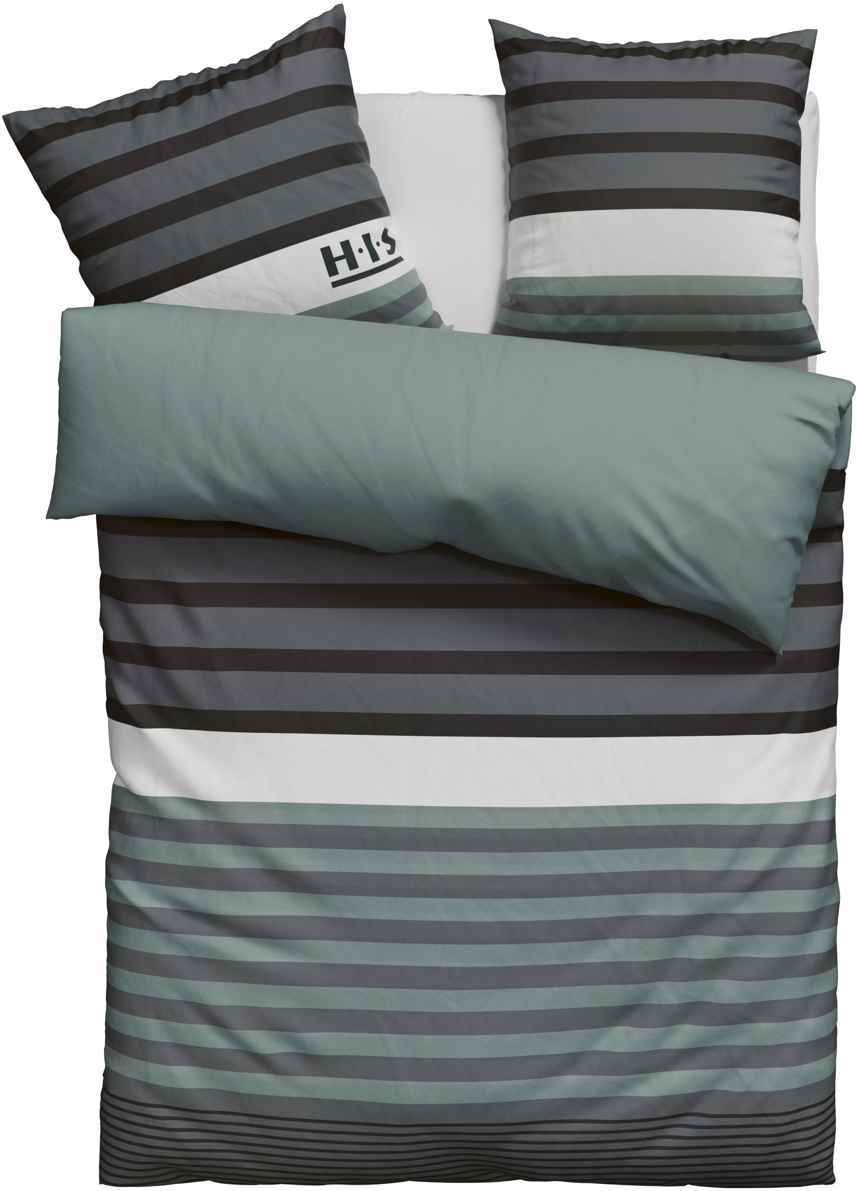 H.I.S Bettwäsche "Majoran" 3 tlg. gestreifte Bettwäsche in verschiedenen Qu günstig online kaufen