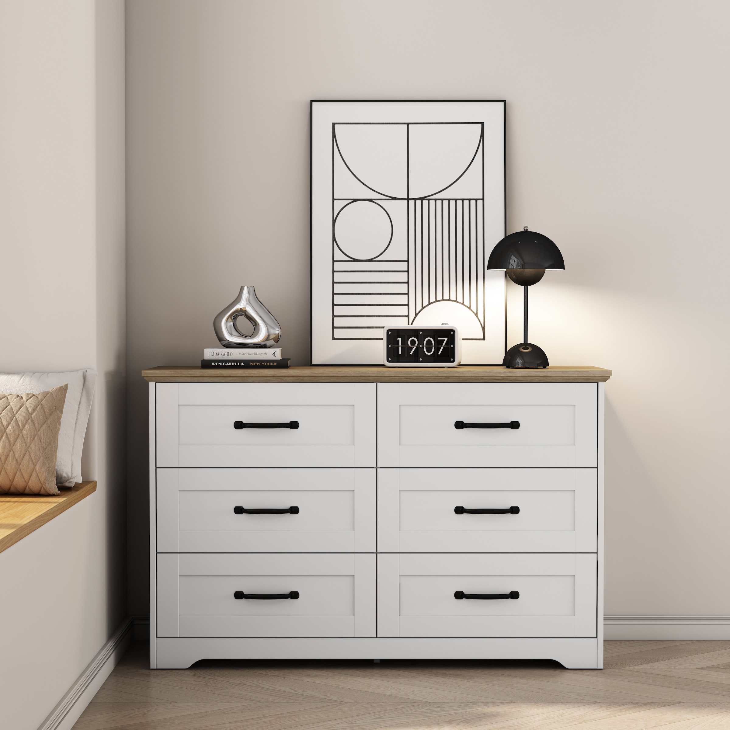 OTTO home Schubkastenkommode »Emmilia Sideboard Schubladenschrank Wäscheschrank im Landhaus Design« Scandi Design mit 6 Schubladen für viel Stauraum im Schlafzimmer,  Schrankkommode in hochwertiger Qualität