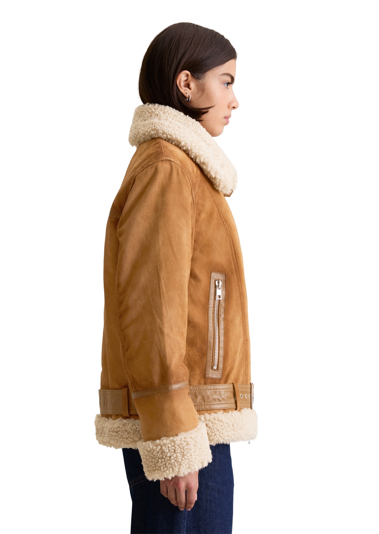 Marc OPolo DENIM Lederjacke "mit Teddyplüsch" günstig online kaufen