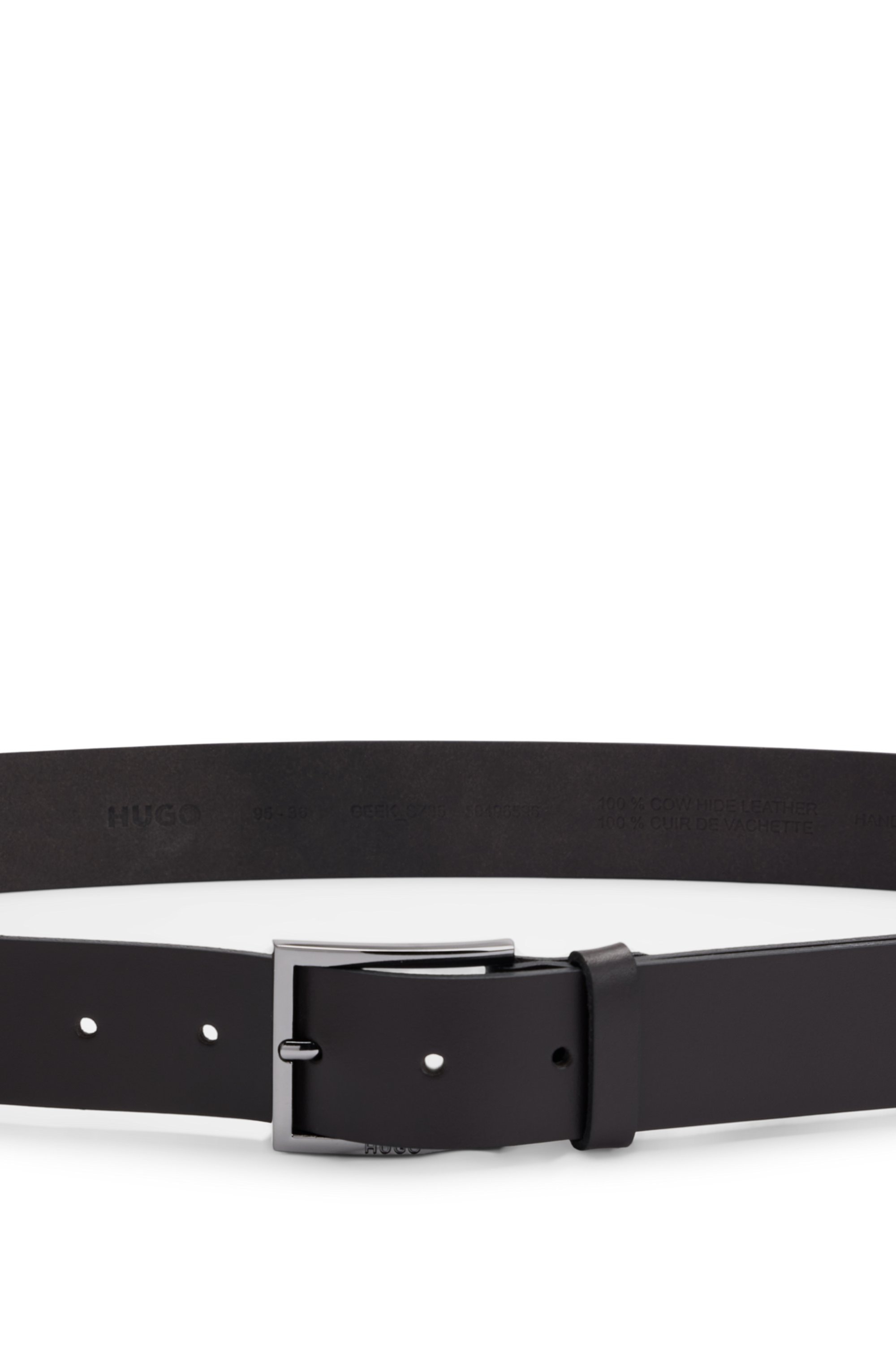 HUGO Ledergürtel »Geek_Sz35« mit kontrastfarbenen Nähten und dezenter Metallschliesse