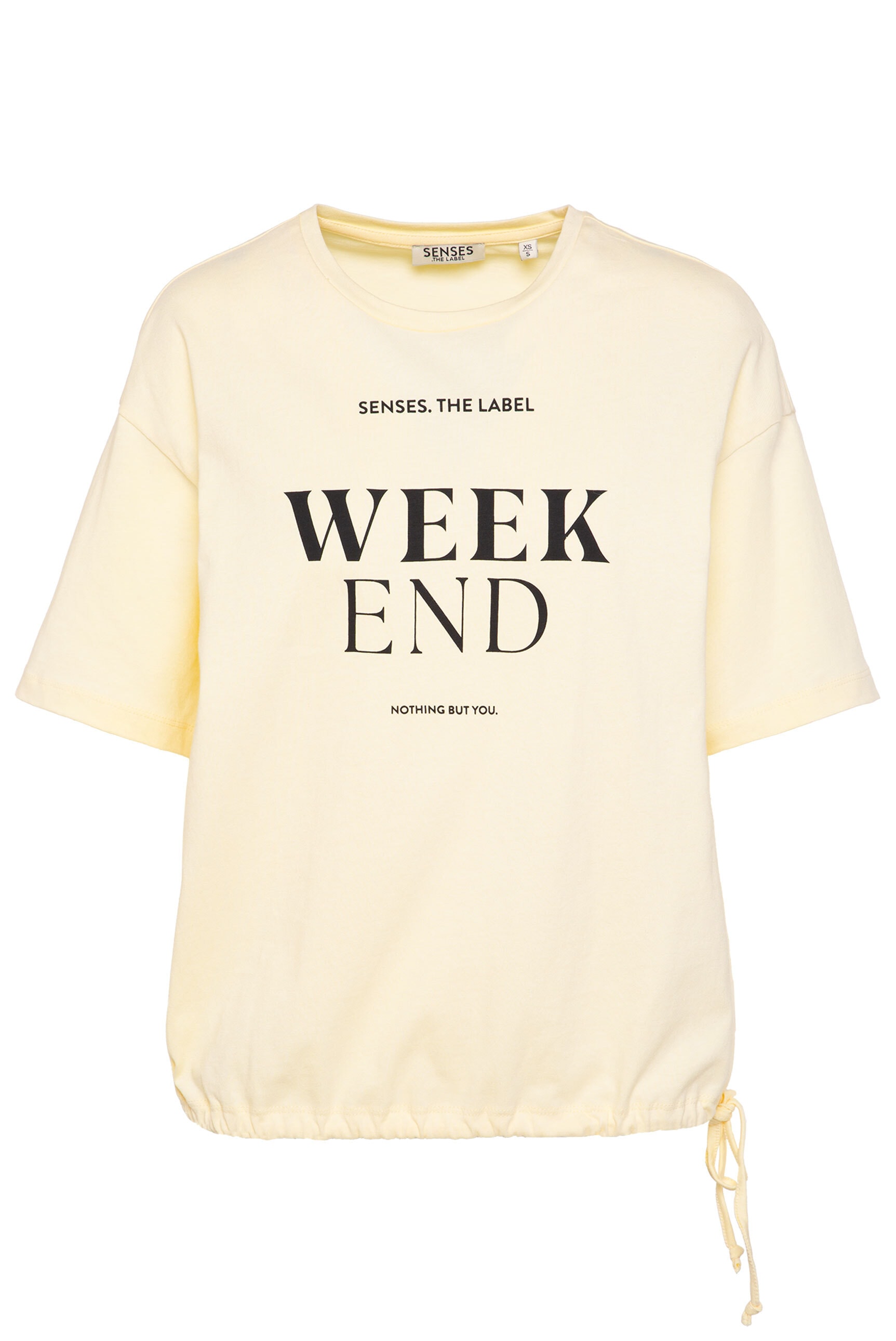 SENSES.THE LABEL Rundhalsshirt mit Bindeband am Saum