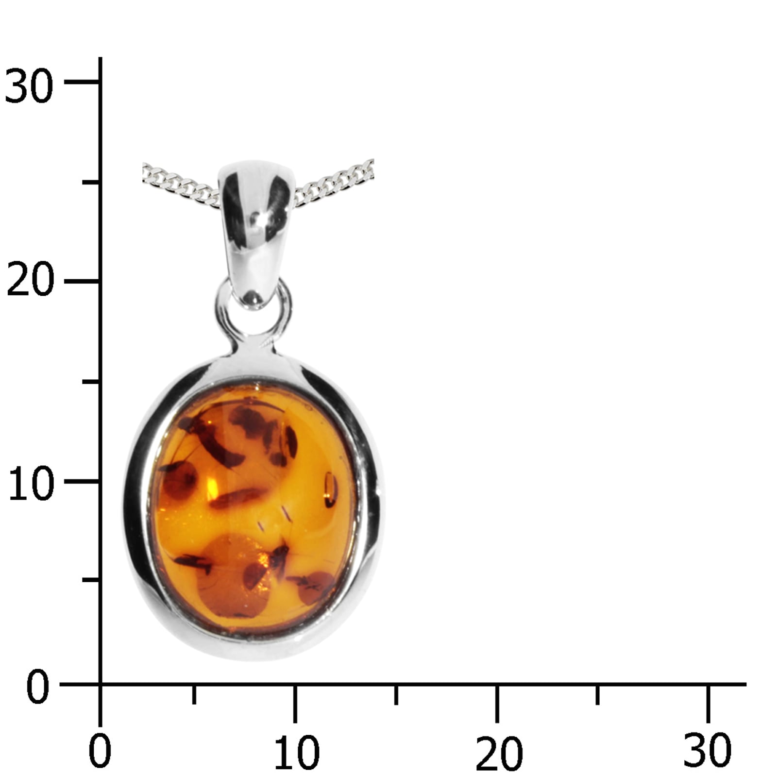 OSTSEE-SCHMUCK Kette mit Anhänger »- Classic 12x10 mm - Silber 925/000 - Bernstein«