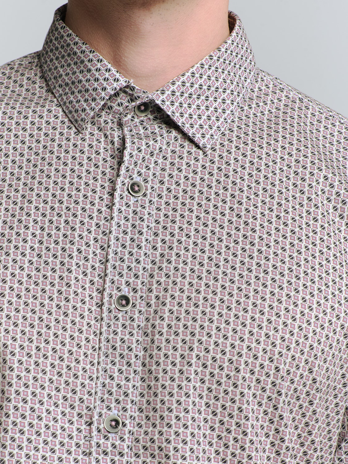 NO EXCESS Langarmhemd »No Excess Stretchhemd mit Print Shirt Stretch Allover Printed«