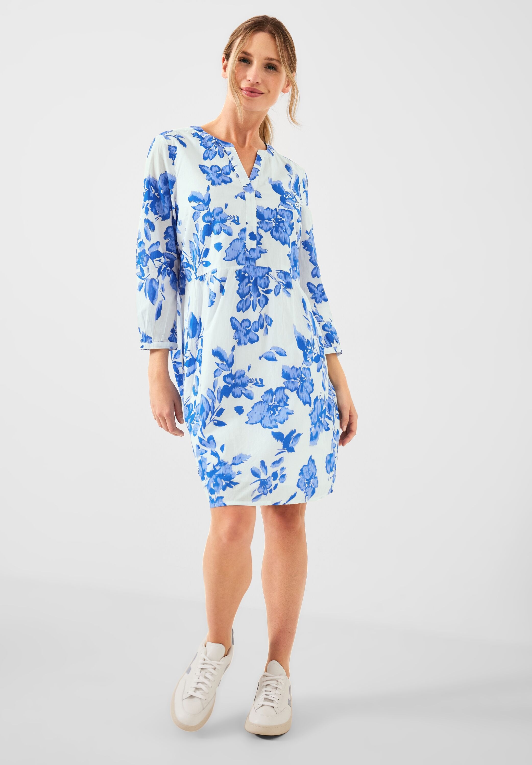 Damen Mehrfarbiges Baumwoll Sommerkleid