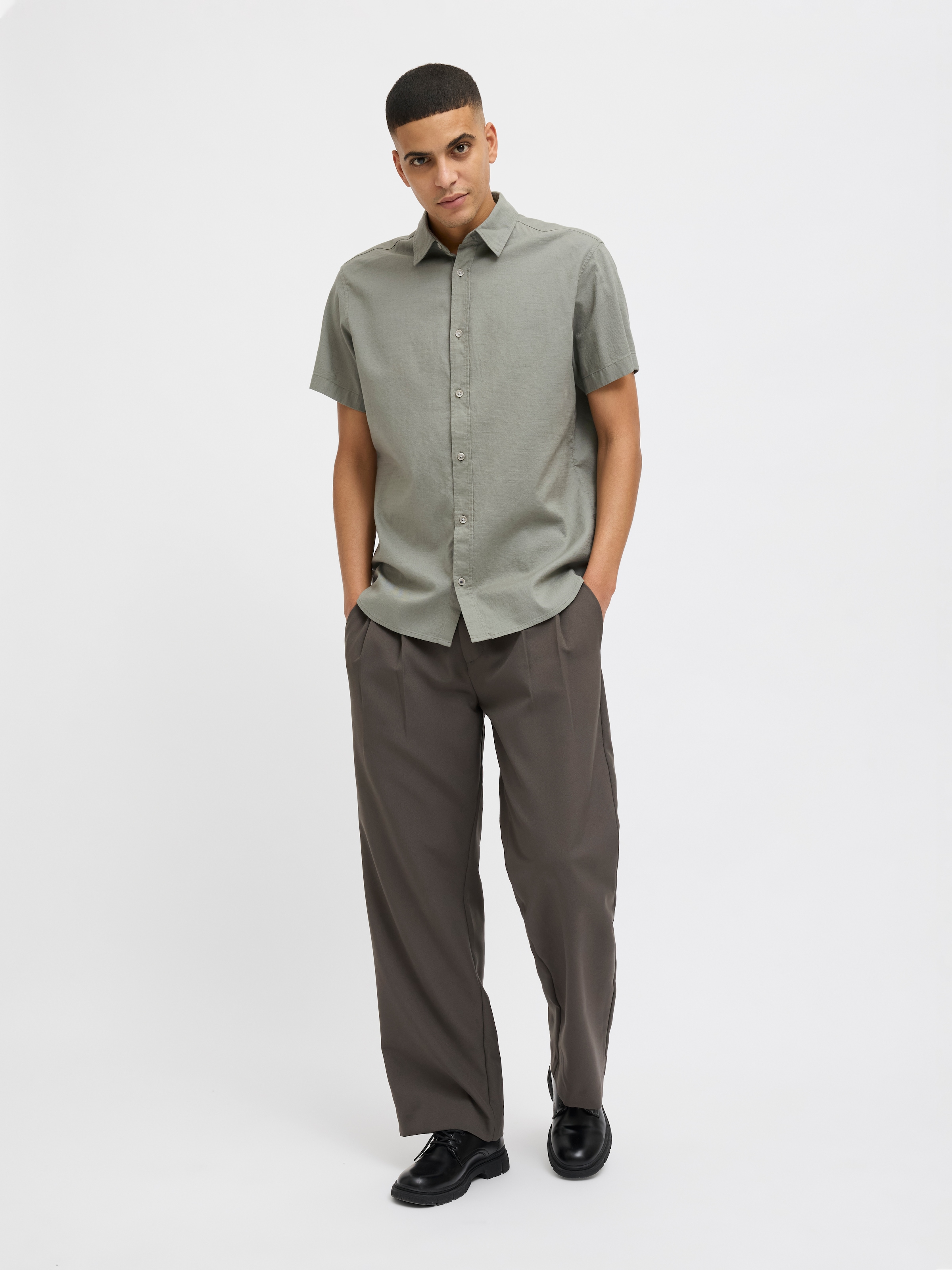 Jack & Jones Kurzarmhemd »JJPIERRE SLUB SHIRT SS«