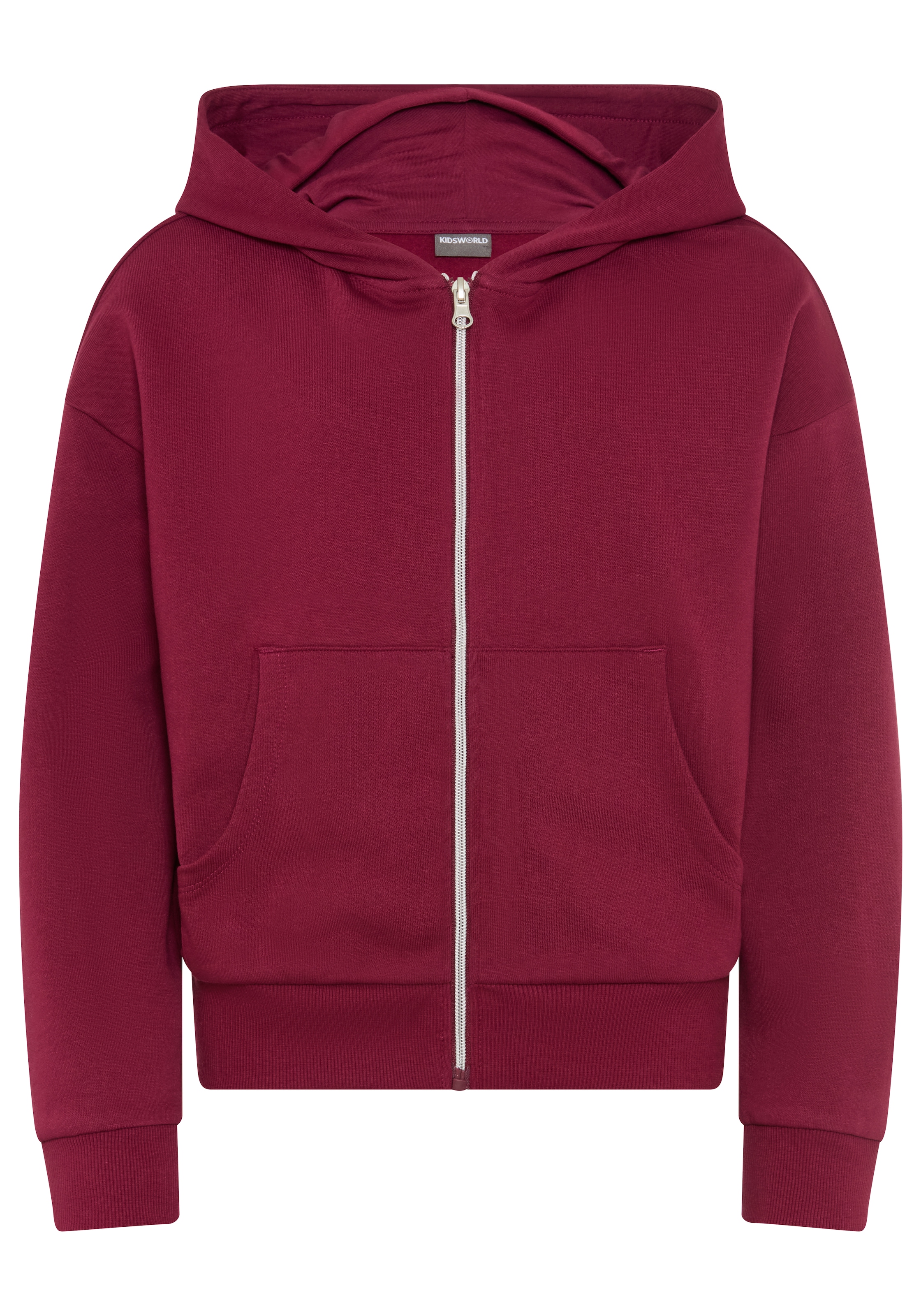 KIDSWORLD Kapuzensweatjacke »Lässige Sweatjacke mit kleinem  Logo« Lockere Form