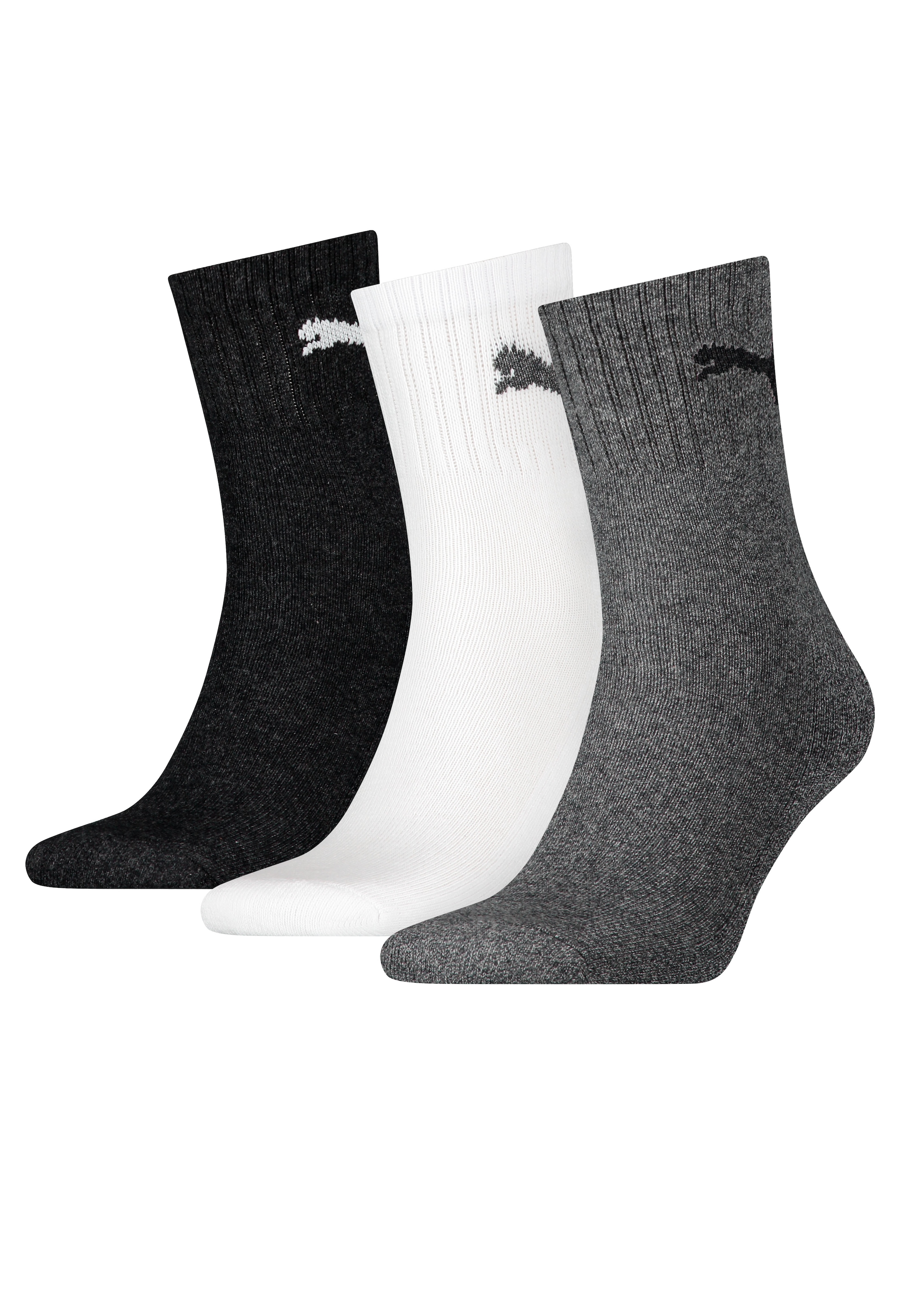 PUMA Sportsocken "short crew", (3 Paar), mit klassischer Rippe günstig online kaufen